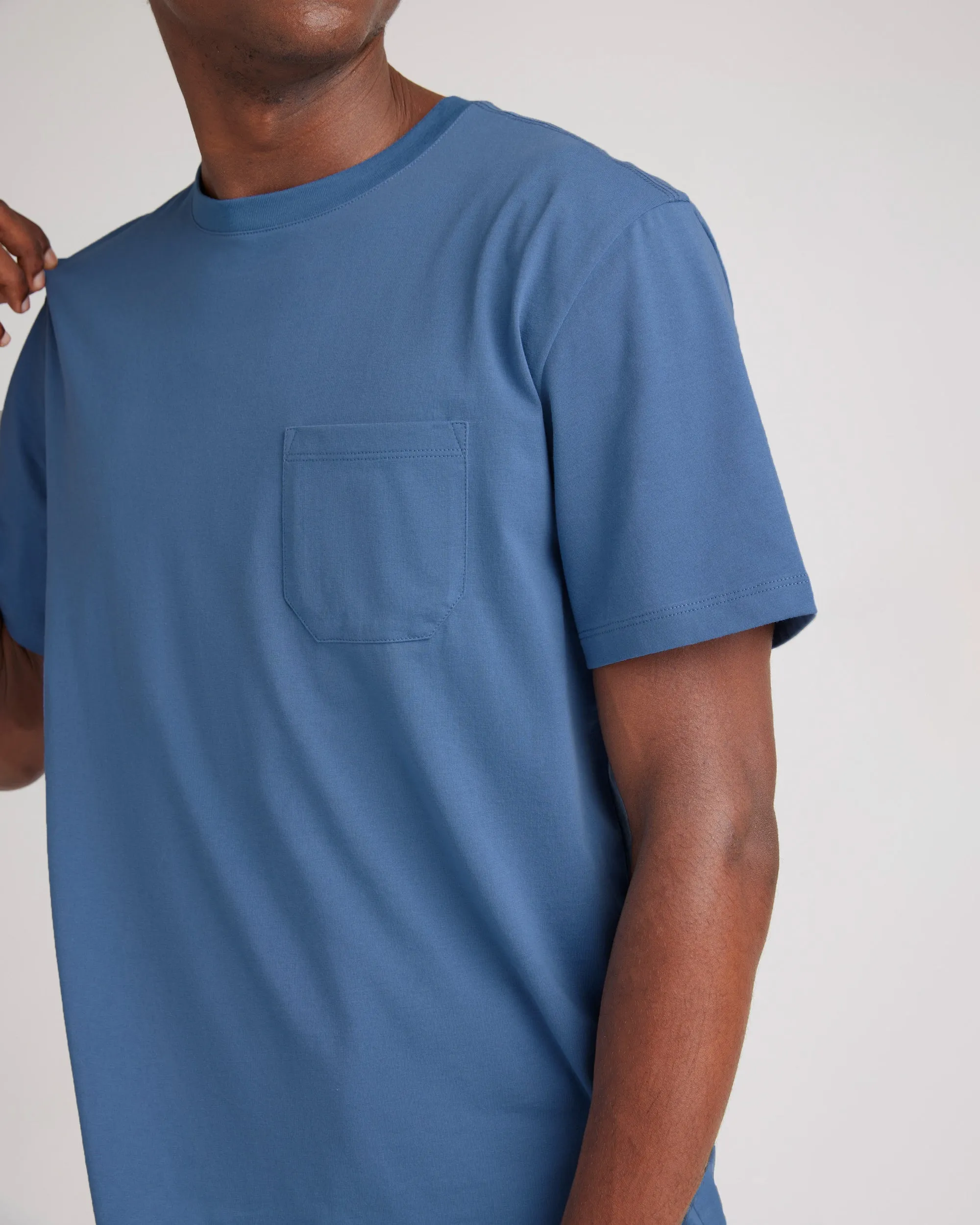 Mens Pima Pocket Tee - Pima Cotton Jersey - Blue Horizon sold by Andie product image thumbnail 3
