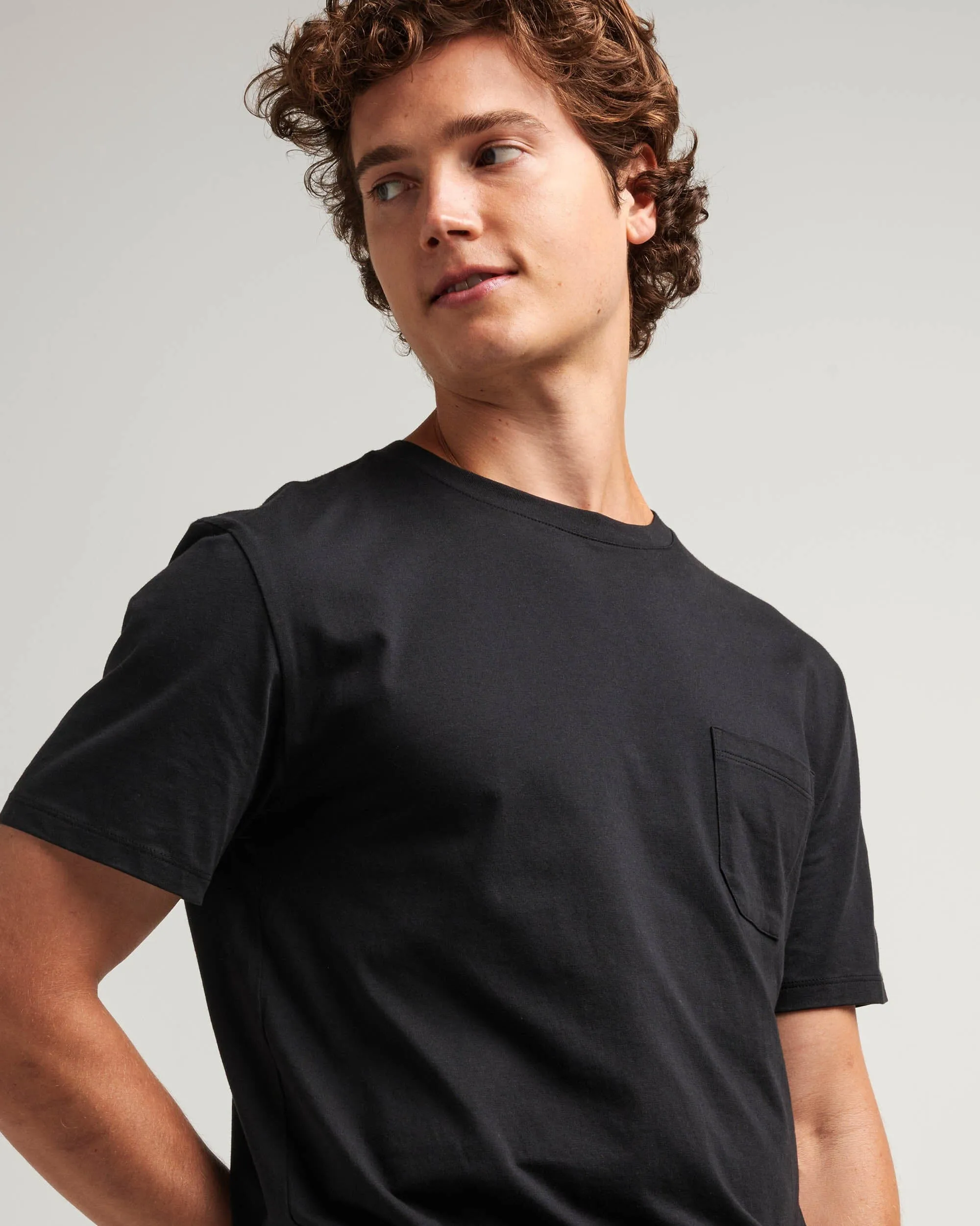 Mens Pima Pocket Tee - Pima Cotton Jersey - Black sold by Andie product image thumbnail 4