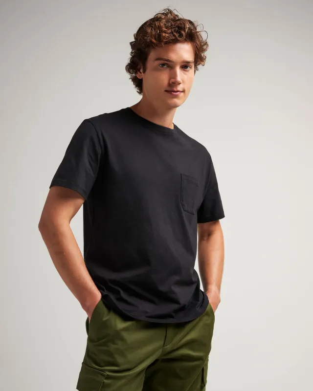 Mens Pima Pocket Tee - Pima Cotton Jersey - Black sold by Andie