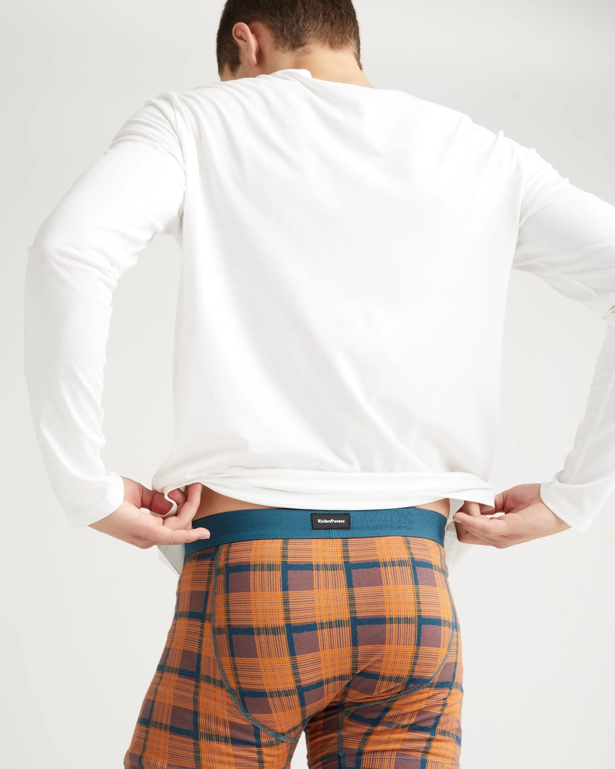 Mens Pima Long Sleeve Pocket Tee - Pima Cotton Jersey - White sold by Andie product image thumbnail 2