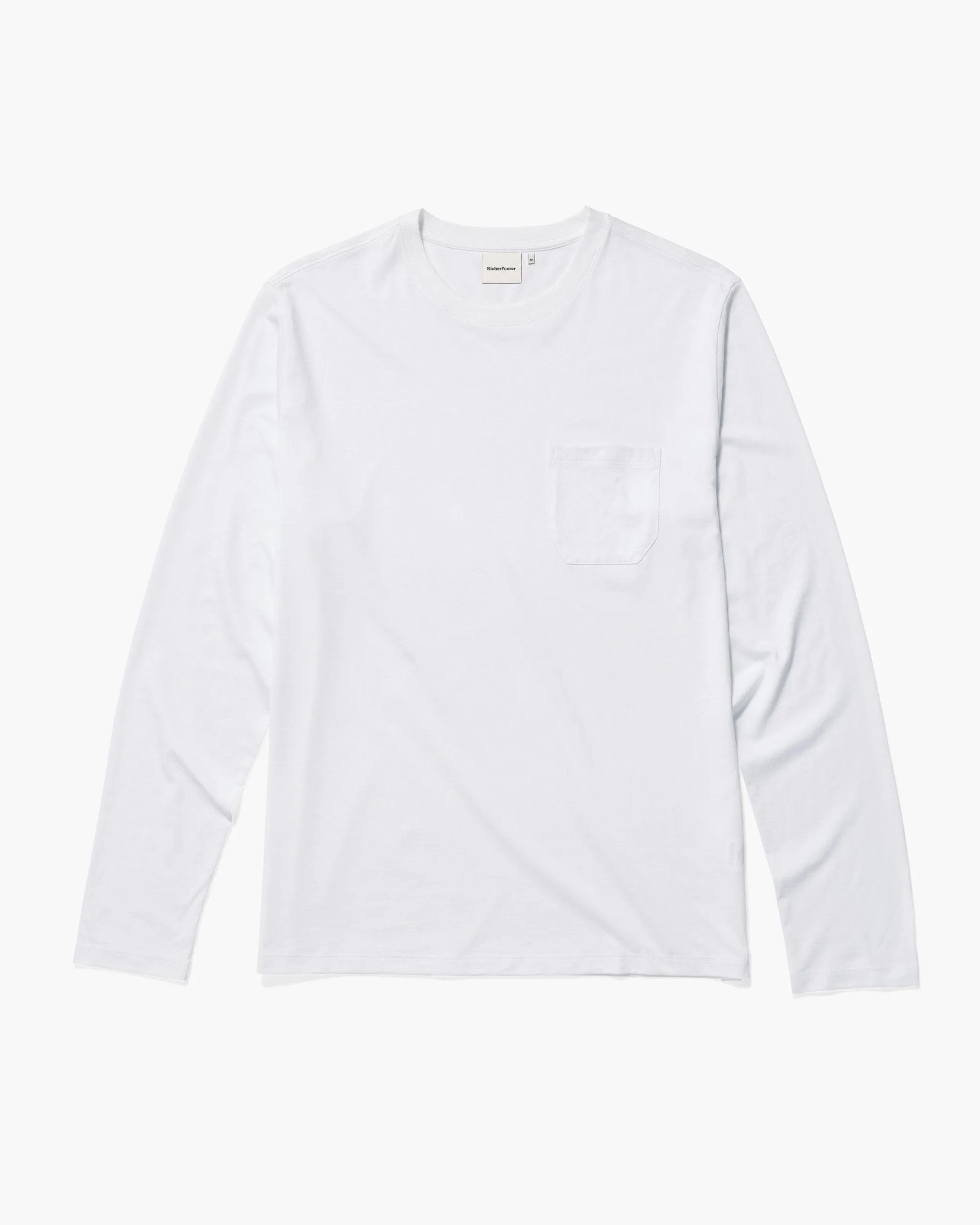 Mens Pima Long Sleeve Pocket Tee - Pima Cotton Jersey - White sold by Andie product image thumbnail 3