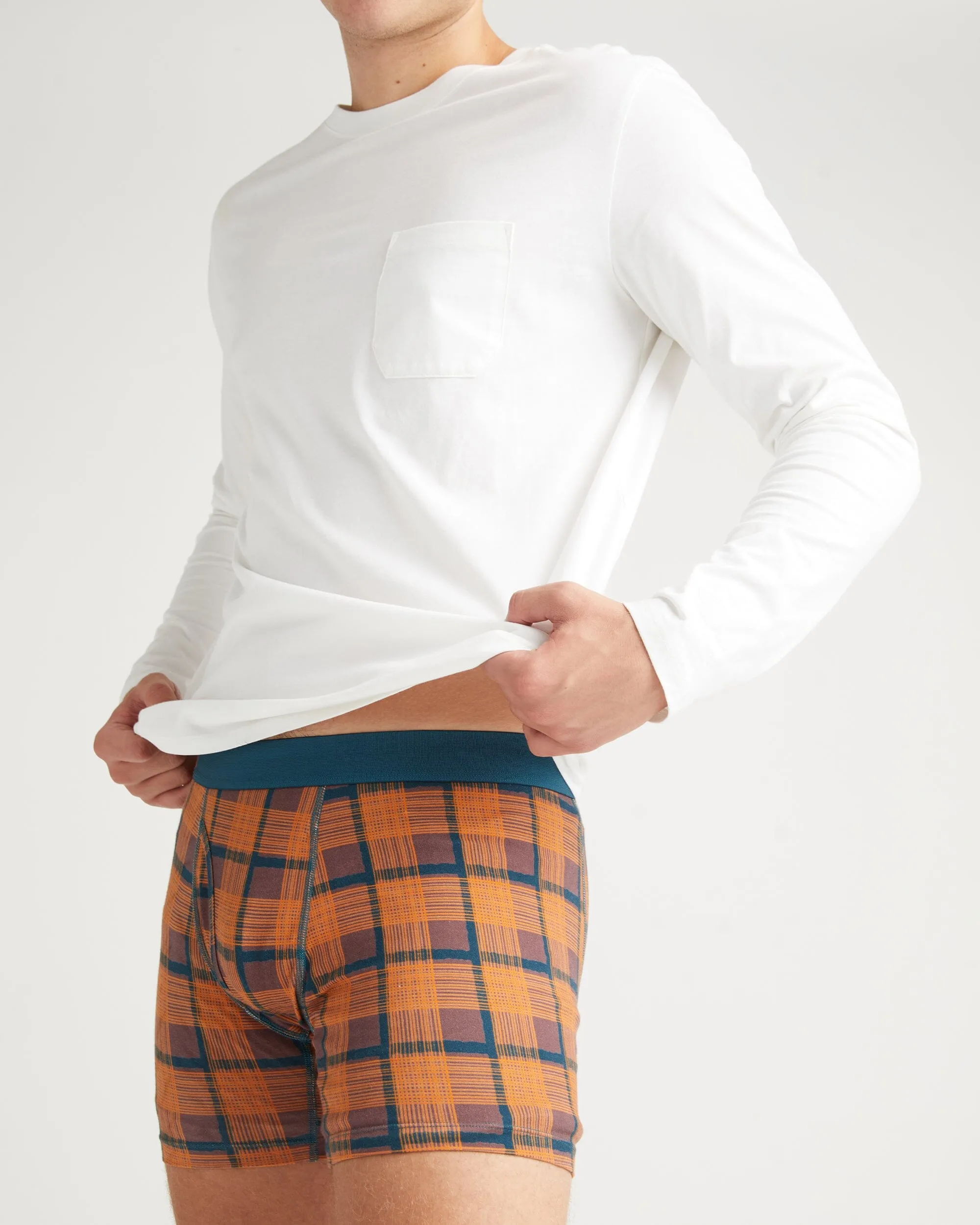 Mens Pima Long Sleeve Pocket Tee - Pima Cotton Jersey - White sold by Andie product image thumbnail 4