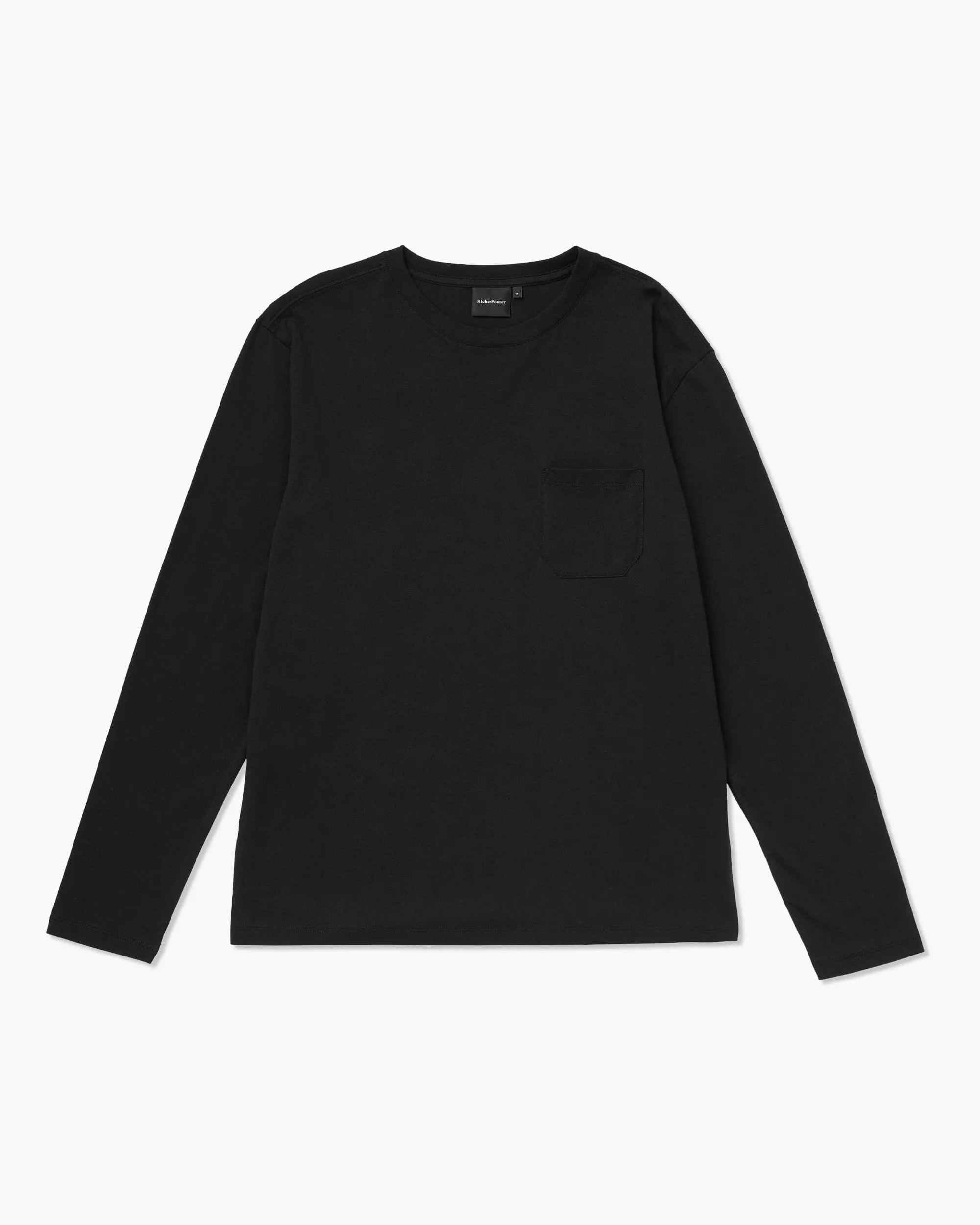 Mens Pima Long Sleeve Pocket Tee - Pima Cotton Jersey - Black sold by Andie product image thumbnail 4