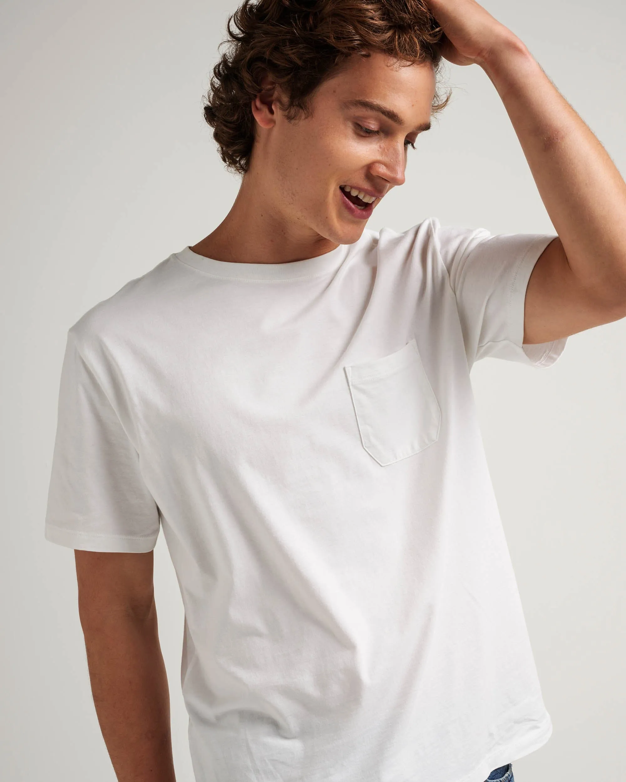 Mens Pima Pocket Tee - Pima Cotton Jersey - White sold by Andie product image thumbnail 4