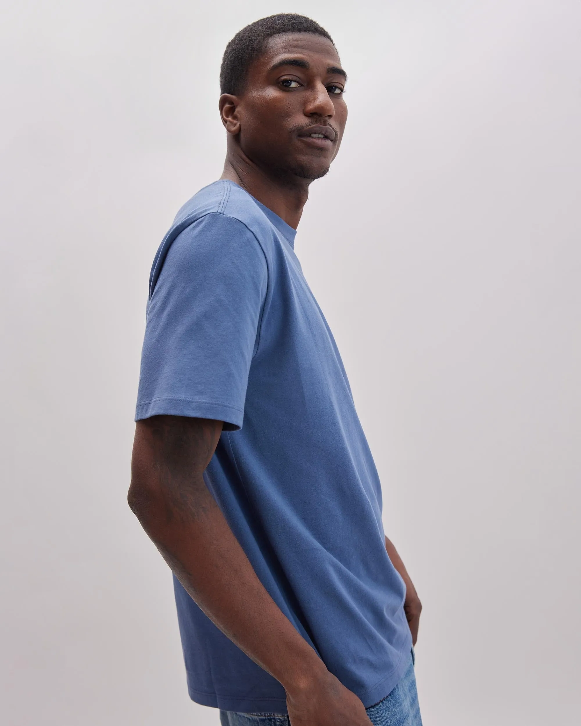 Mens Pima Pocket Tee - Pima Cotton Jersey - Vintage Indigo sold by Andie product image thumbnail 2