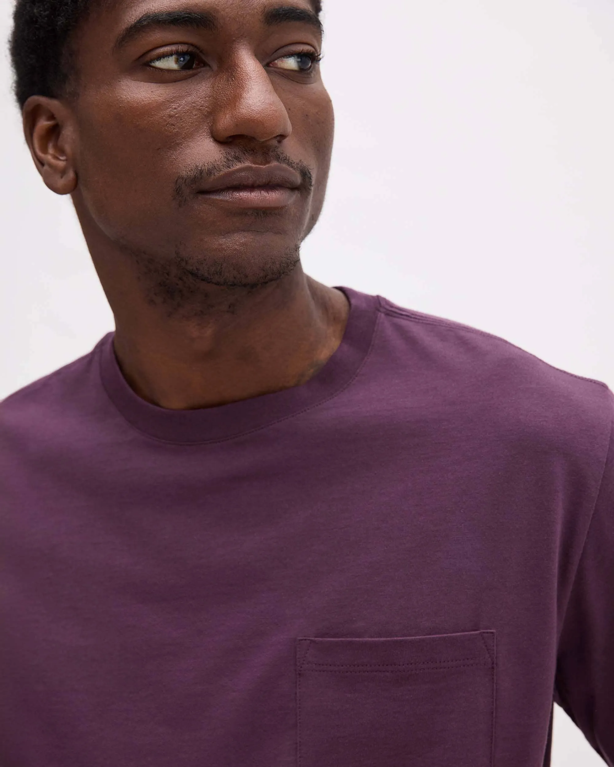 Mens Pima Pocket Tee - Pima Cotton Jersey - Plum Wine sold by Andie product image thumbnail 4