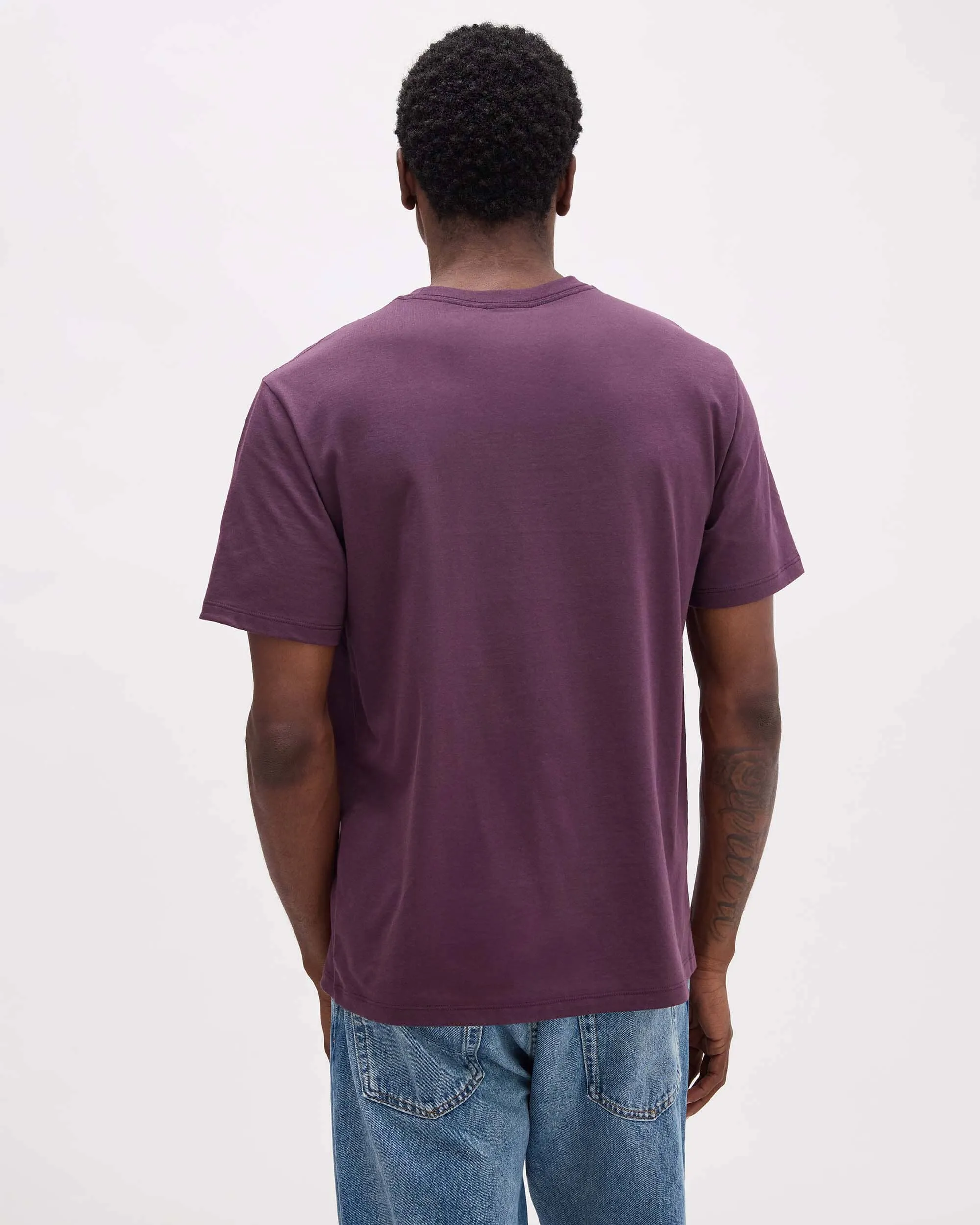 Mens Pima Pocket Tee - Pima Cotton Jersey - Plum Wine sold by Andie product image thumbnail 3