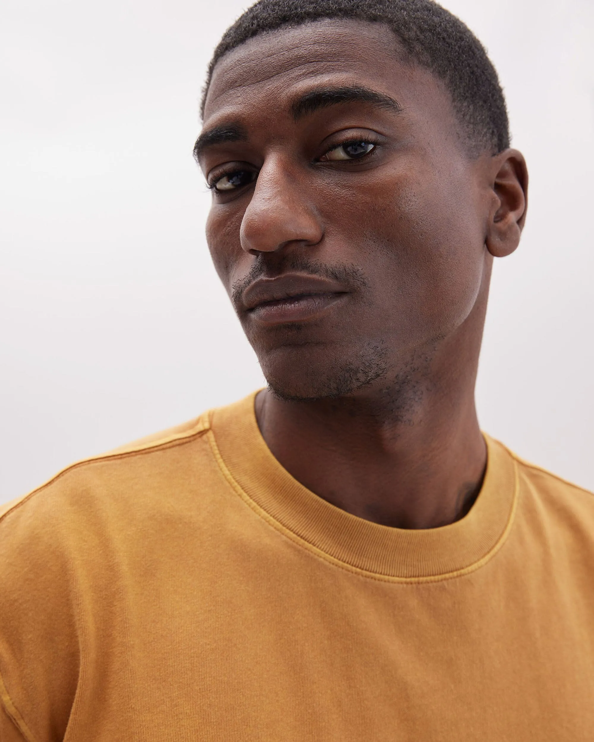 Mens Relaxed Short Sleeve Tee - Pigment Dye Jersey - Gold Spice sold by Andie product image thumbnail 4