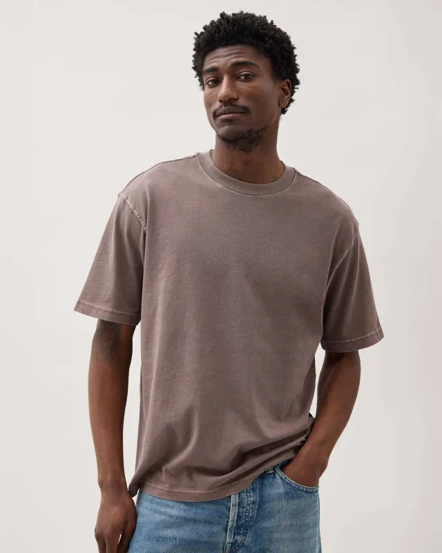 Mens Relaxed Short Sleeve Tee - Pigment Dye Jersey - Mole made by Richer Poorer