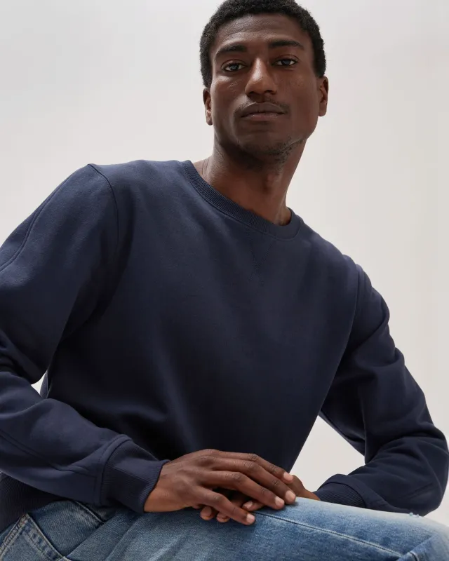 Mens Recycled Fleece Sweatshirt - Recycled Fleece - Blue Nights sold by Andie