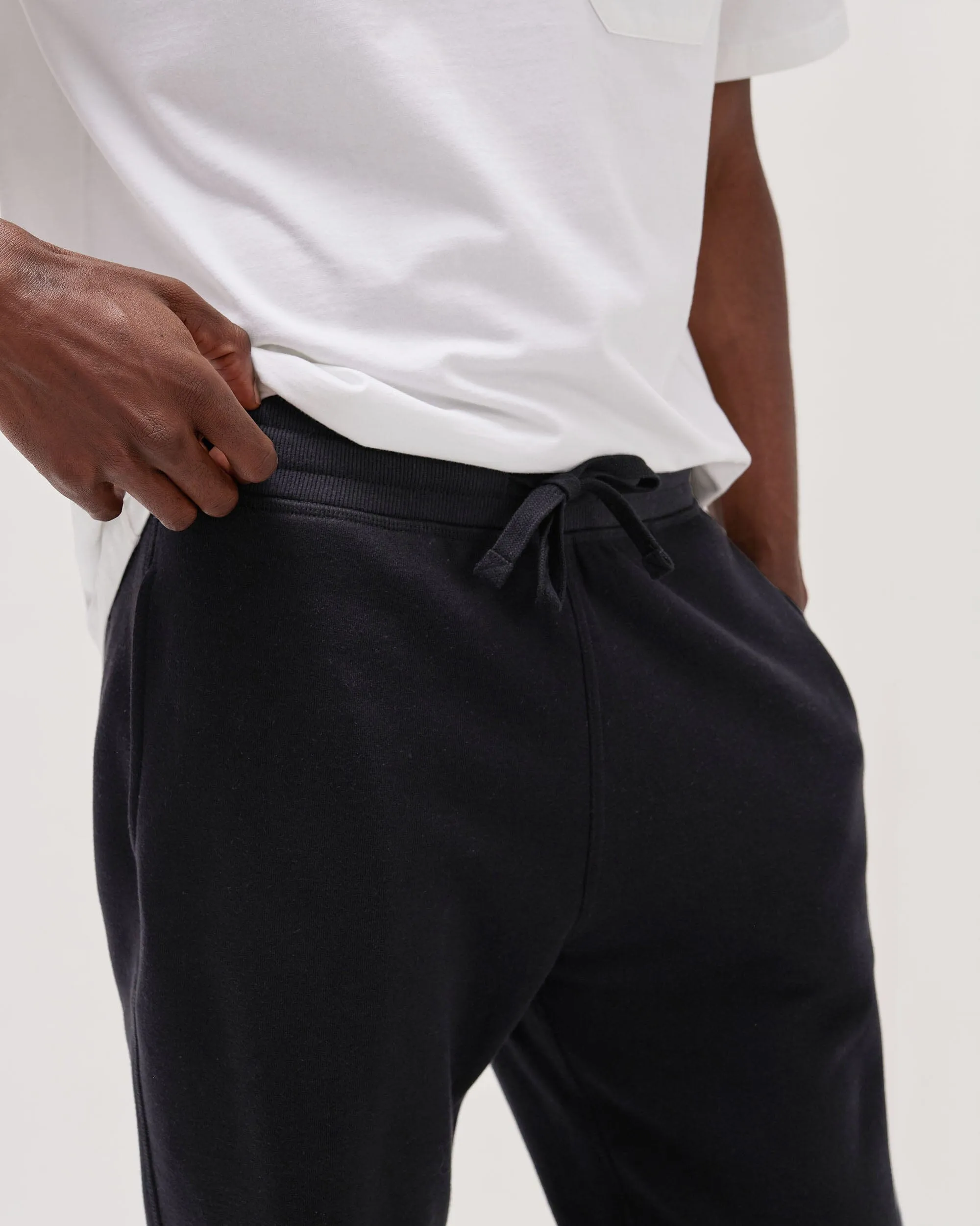 Mens Recycled Fleece Tapered Sweatpant - Recycled Fleece - Black sold by Andie product image thumbnail 3