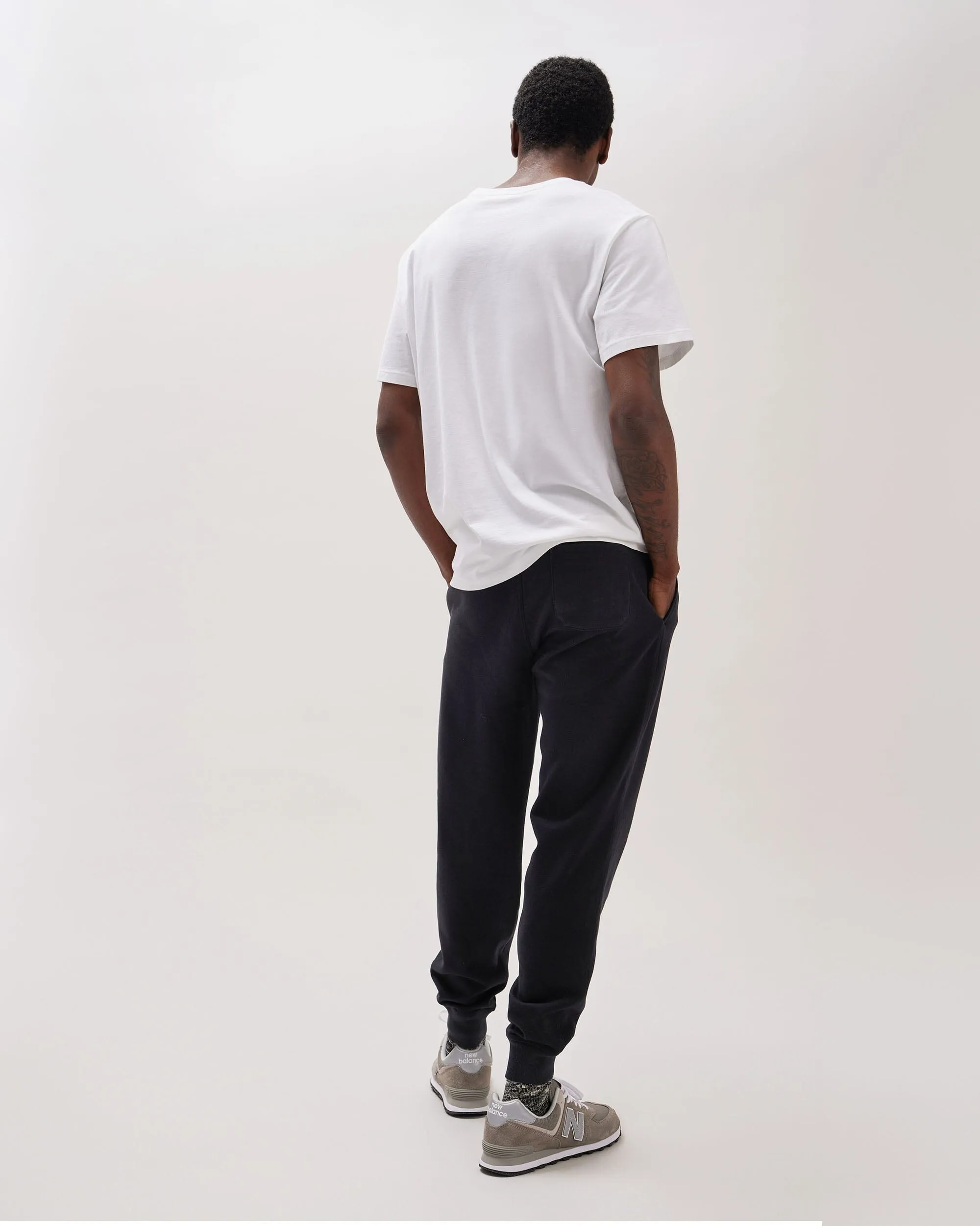 Mens Recycled Fleece Tapered Sweatpant - Recycled Fleece - Black sold by Andie product image thumbnail 5