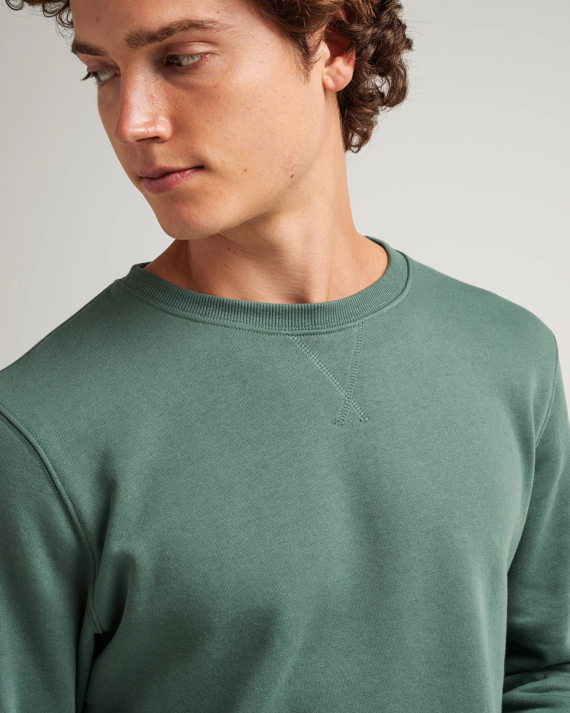 Mens Recycled Fleece Sweatshirt - Recycled Fleece - Sage Leaf sold by Andie product image thumbnail 4