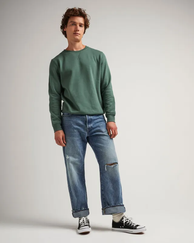 Mens Recycled Fleece Sweatshirt - Recycled Fleece - Sage Leaf sold by Andie