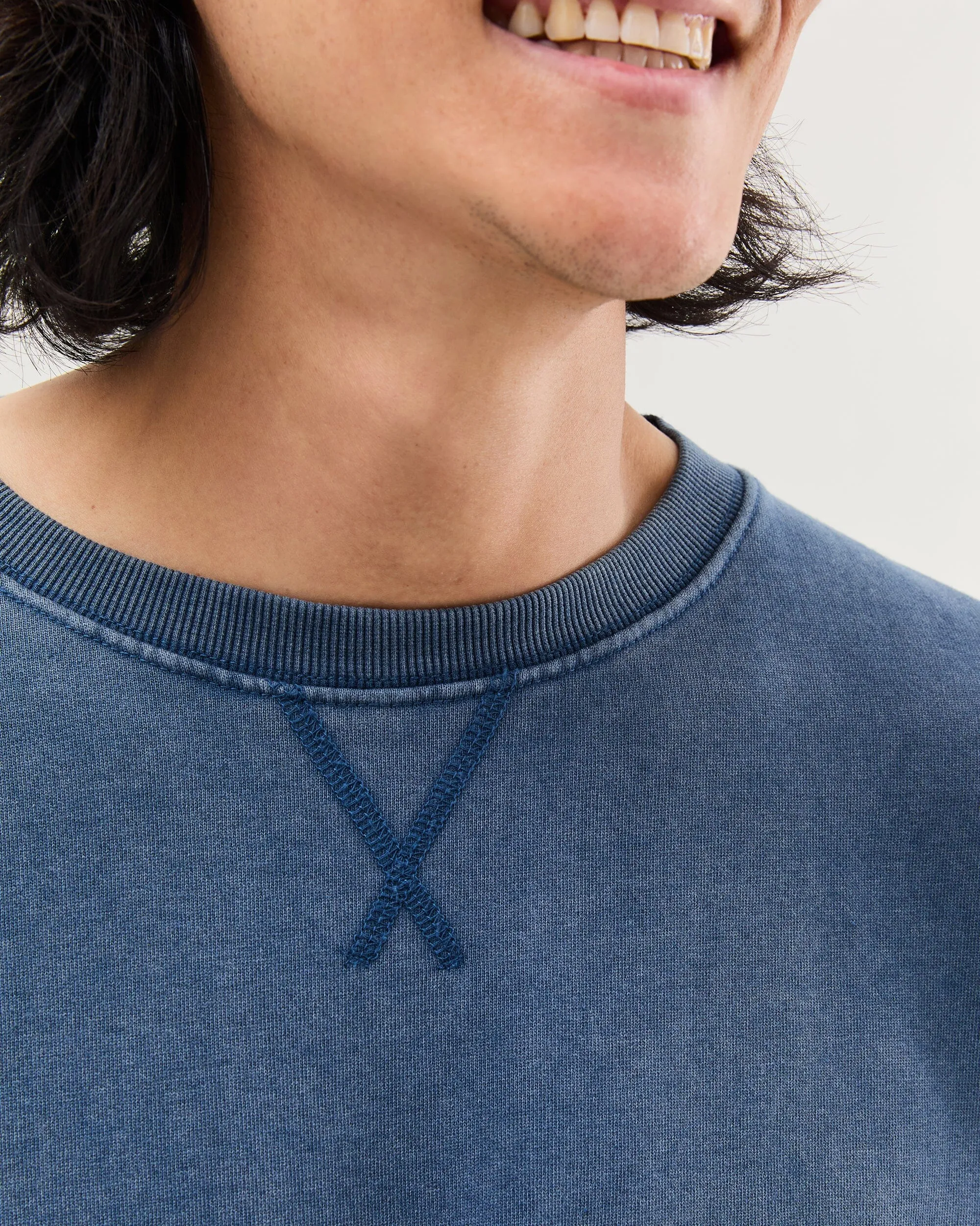 Mens Recycled Fleece Sweatshirt - Recycled Fleece - Mineral Moonlit Ocean sold by Andie product image thumbnail 5