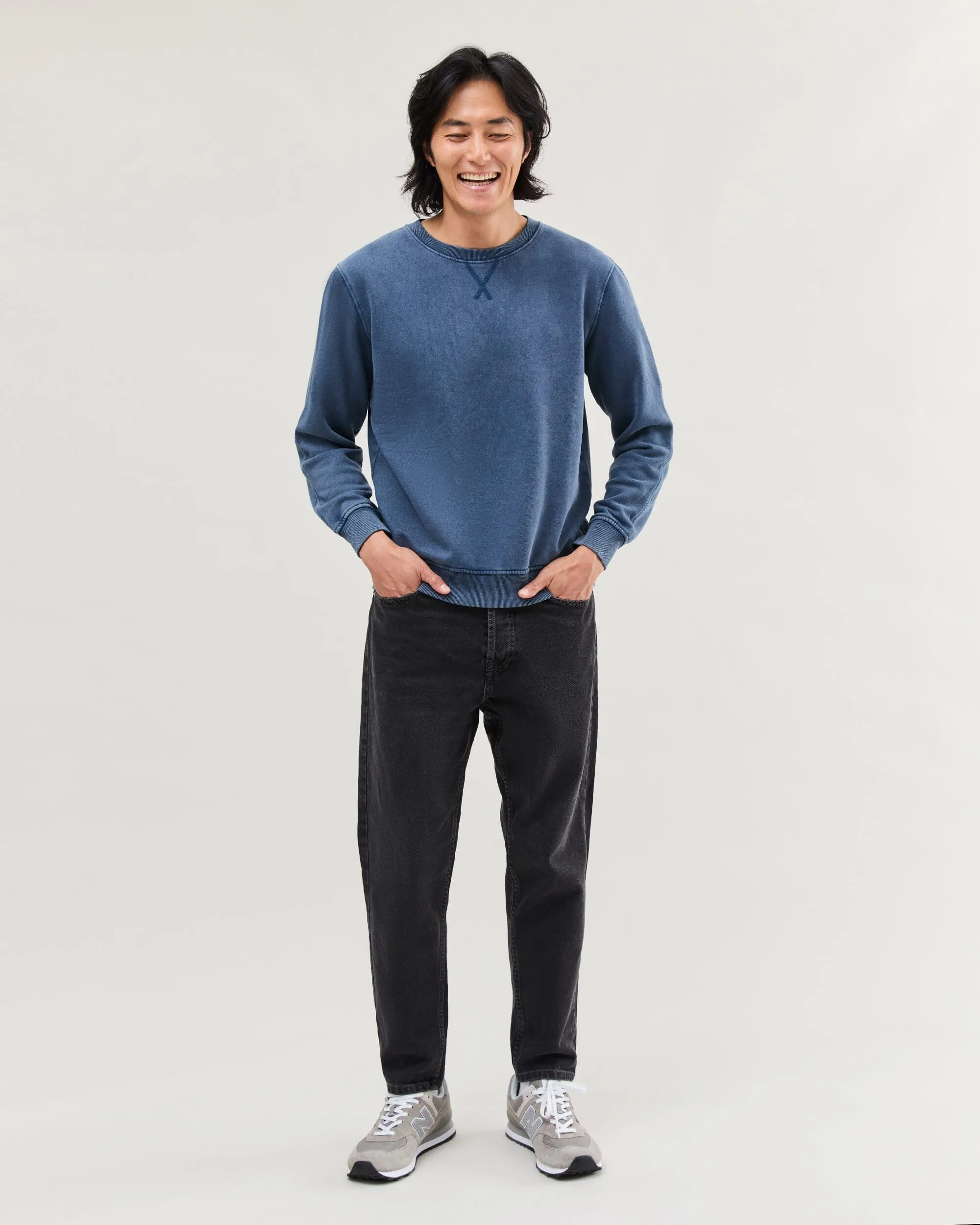 Mens Recycled Fleece Sweatshirt - Recycled Fleece - Mineral Moonlit Ocean sold by Andie product image thumbnail 2