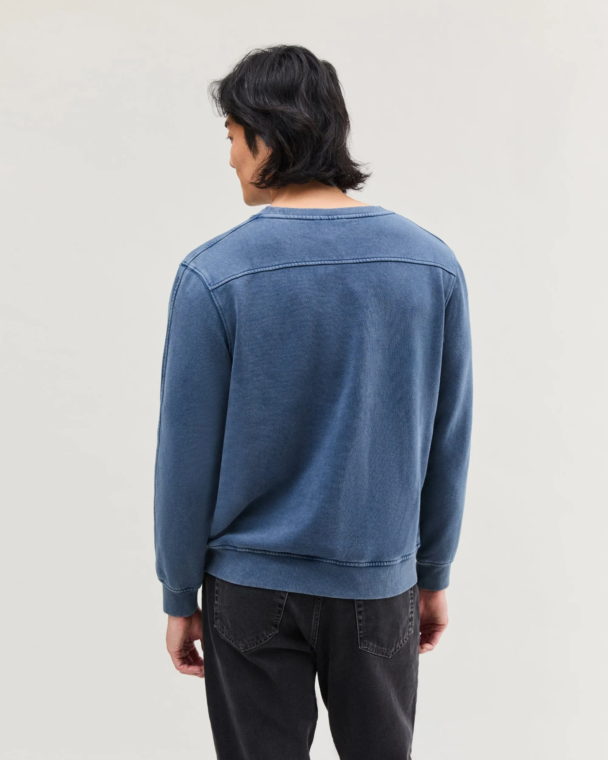 Mens Recycled Fleece Sweatshirt - Recycled Fleece - Mineral Moonlit Ocean sold by Andie product image thumbnail 4
