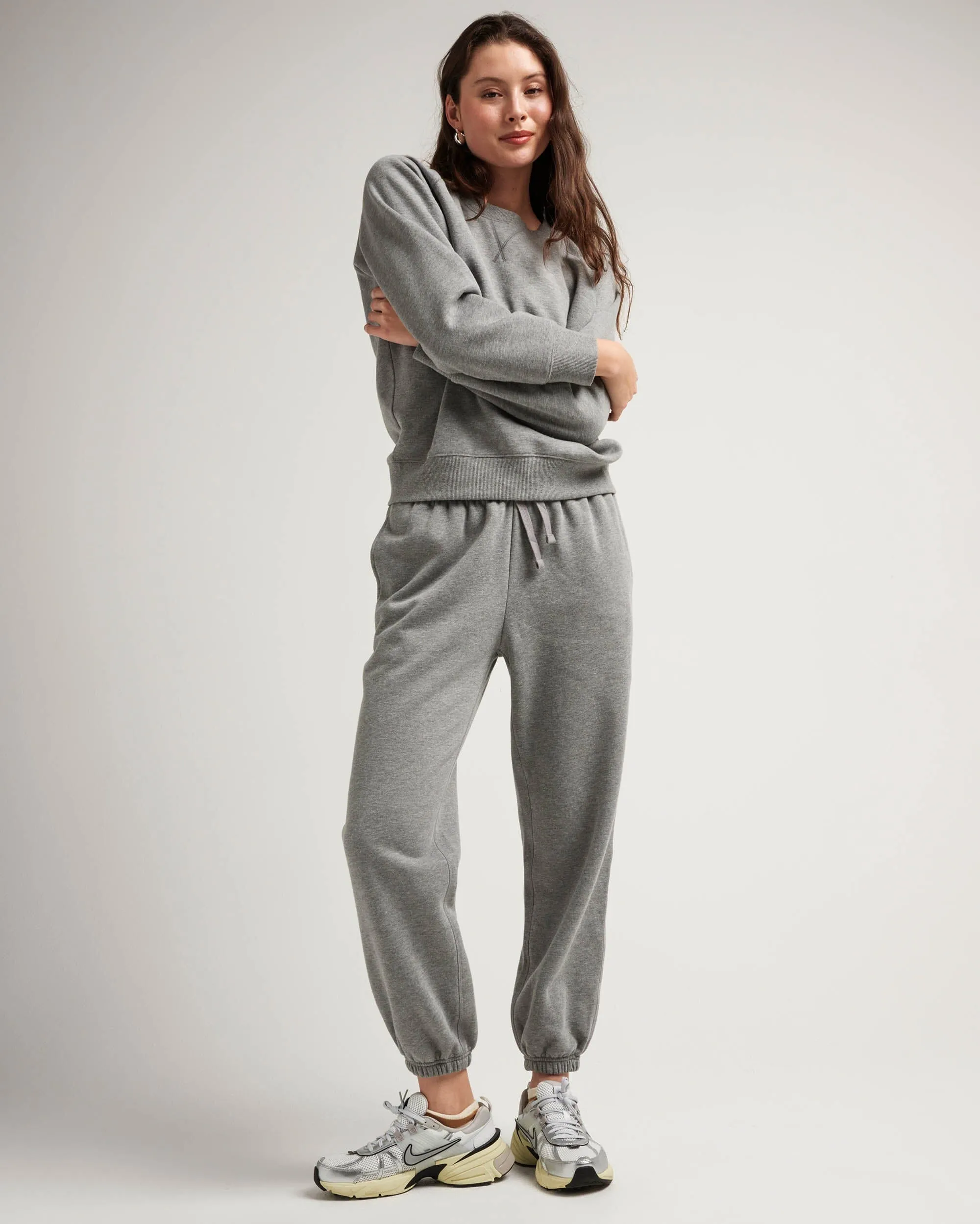 Womens Recycled Fleece Classic Sweatpant - Recycled Fleece - Heather Grey sold by Andie product image thumbnail 2