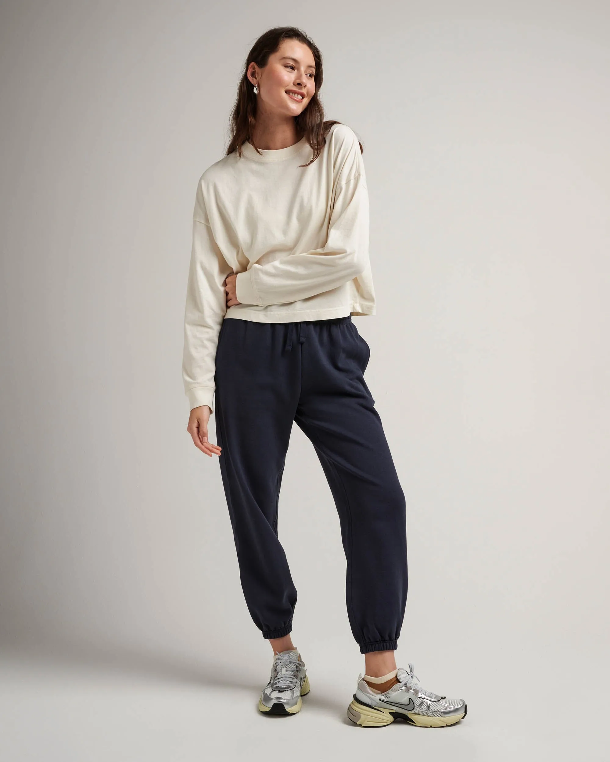 Womens Recycled Fleece Classic Sweatpant - Recycled Fleece - Blue Nights sold by Andie product image thumbnail 2