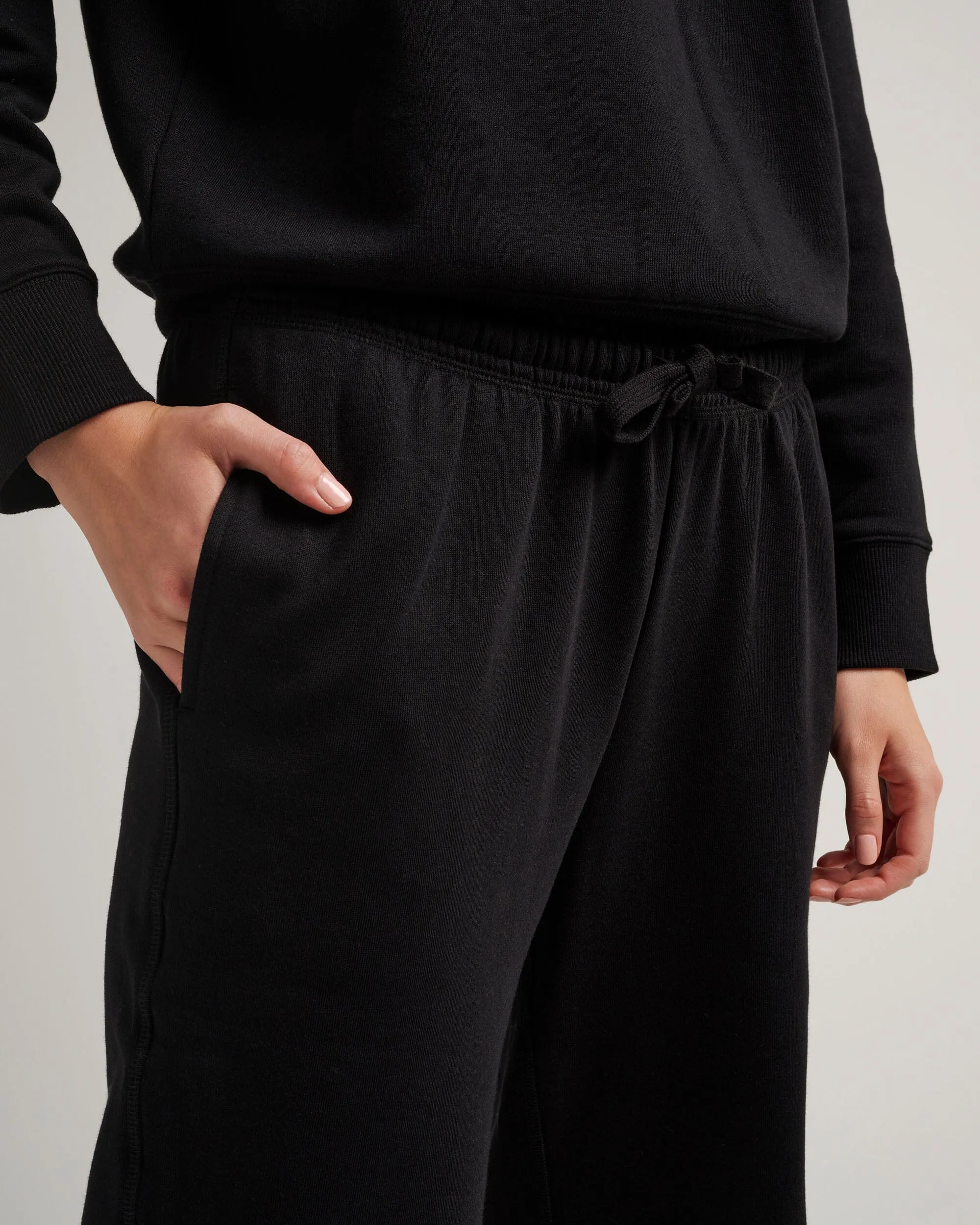 Womens Recycled Fleece Classic Sweatpant - Recycled Fleece - Black sold by Andie product image thumbnail 4