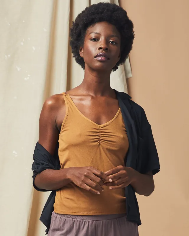 Womens Night Knit Tank - Rayon Jersey - Woodgrain made by Richer Poorer