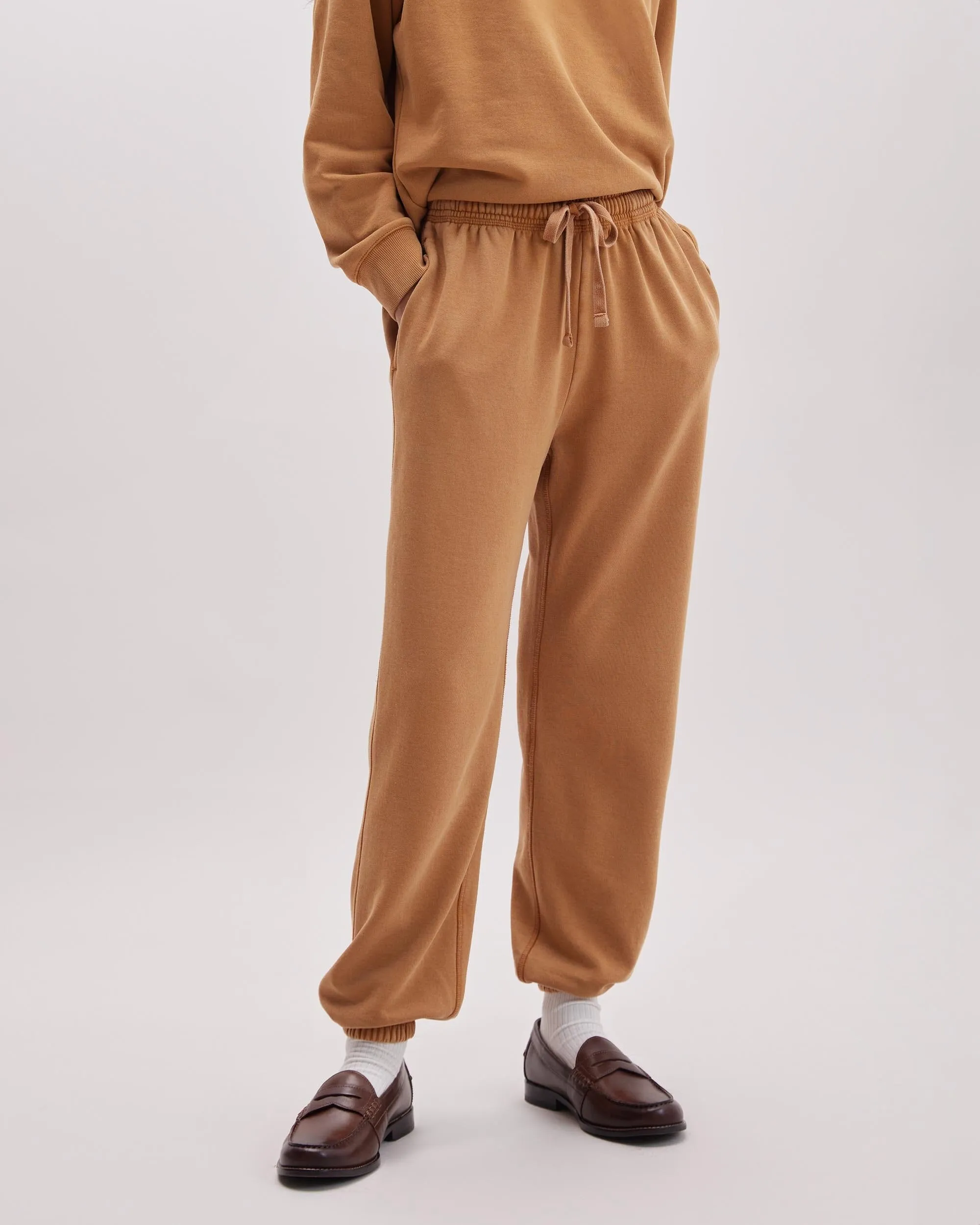 Womens Recycled Fleece Classic Sweatpant - Recycled Fleece - Mineral Gold Spice sold by Andie