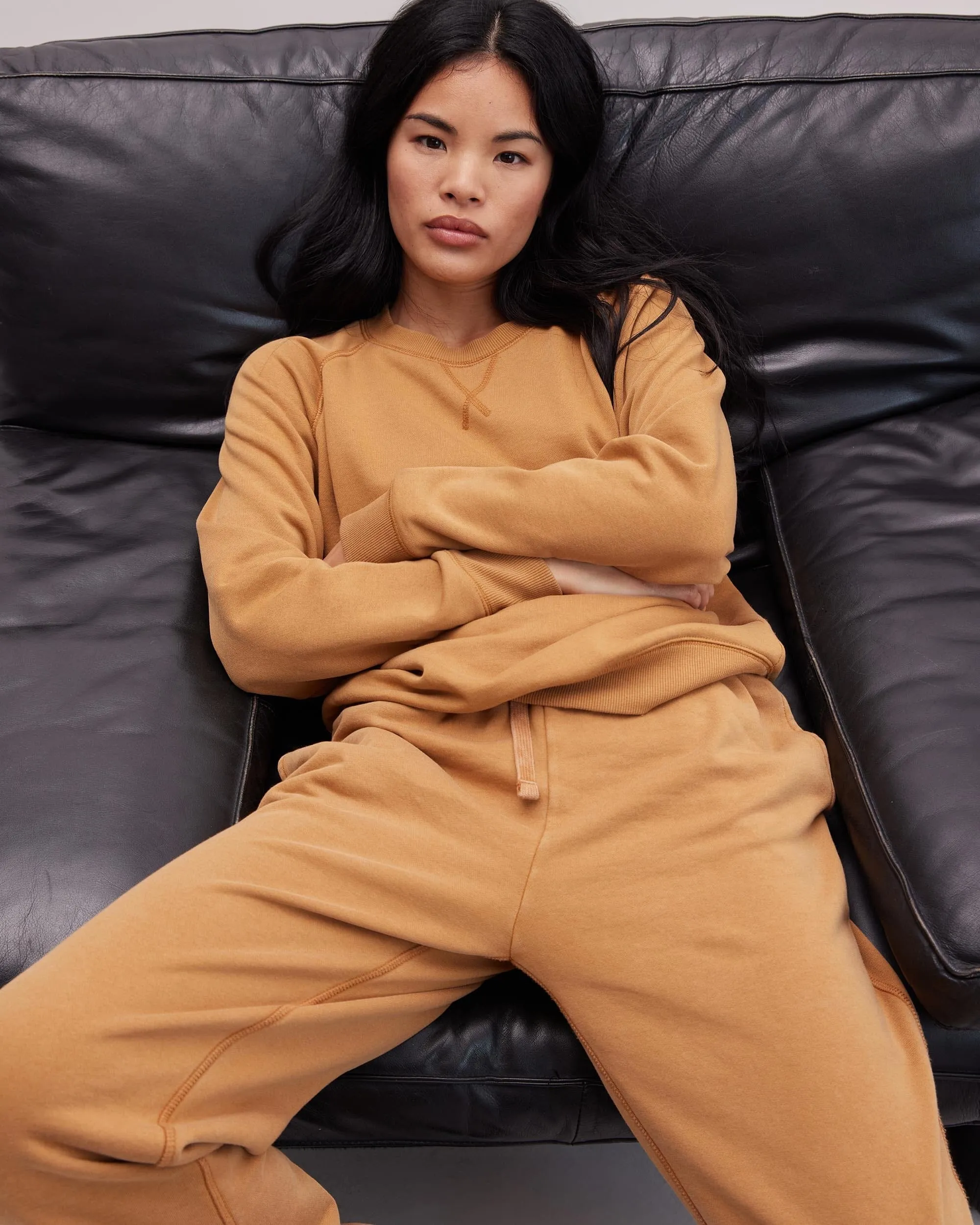 Womens Recycled Fleece Classic Sweatpant - Recycled Fleece - Mineral Gold Spice sold by Andie product image thumbnail 2