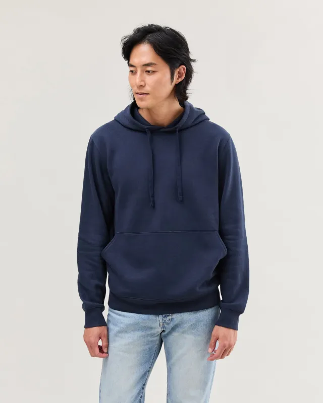 Mens Recycled Fleece Hoodie - Recycled Fleece - Blue Nights sold by Andie