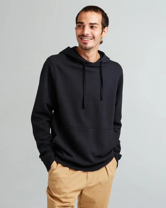 Mens Recycled Fleece Hoodie - Recycled Fleece - Black sold by Andie