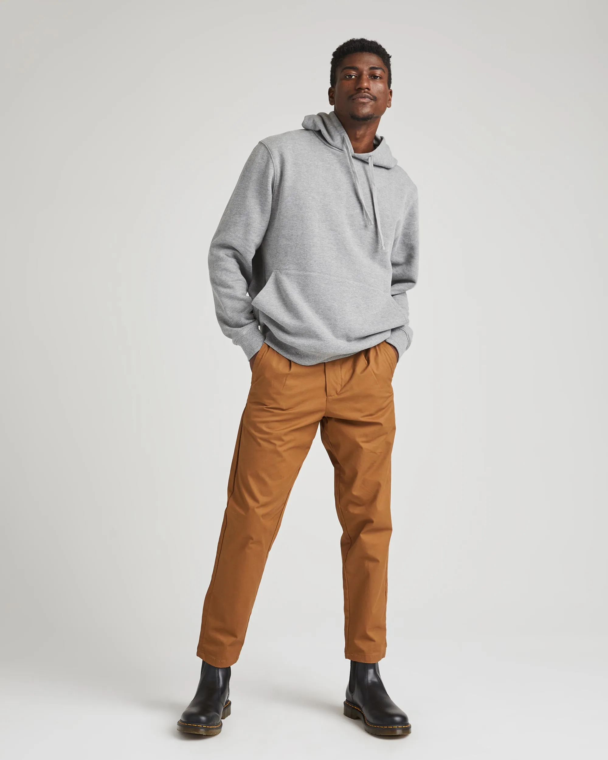 Mens Recycled Fleece Hoodie - Recycled Fleece - Heather Grey sold by Andie product image thumbnail 2