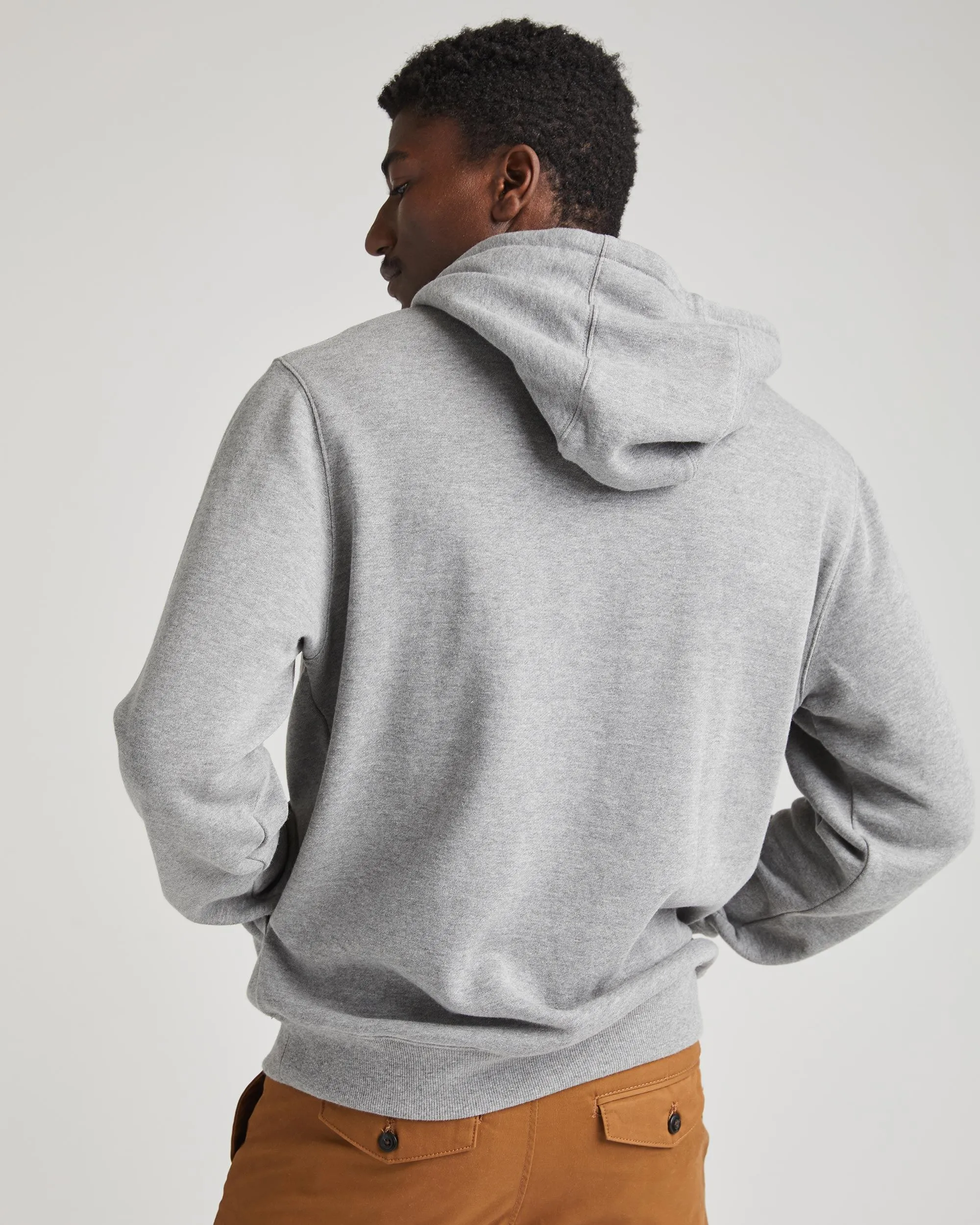 Mens Recycled Fleece Hoodie - Recycled Fleece - Heather Grey sold by Andie product image thumbnail 4