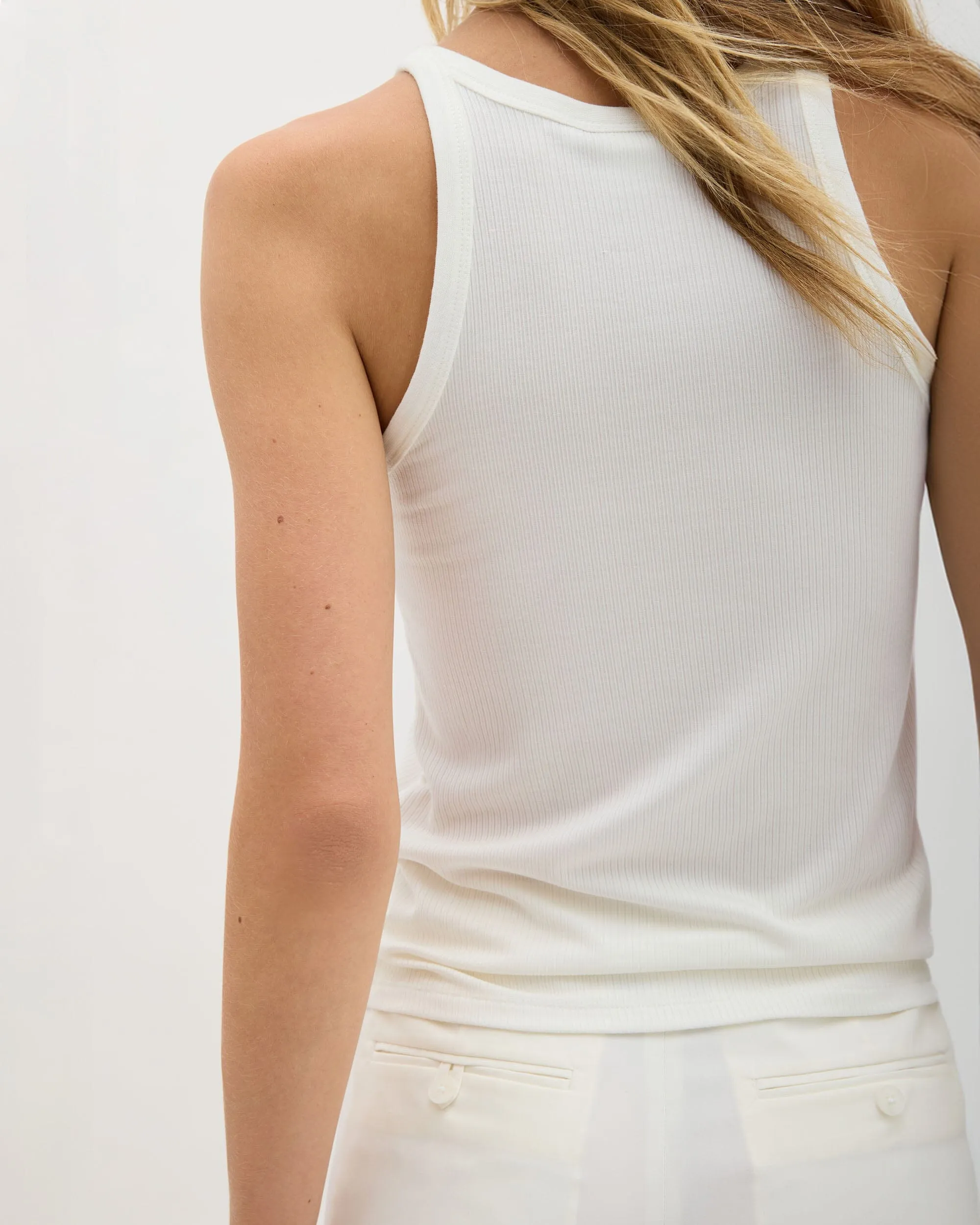 Womens Vintage Rib Tank - Lyocell Rib Knit - Bone sold by Andie product image thumbnail 5