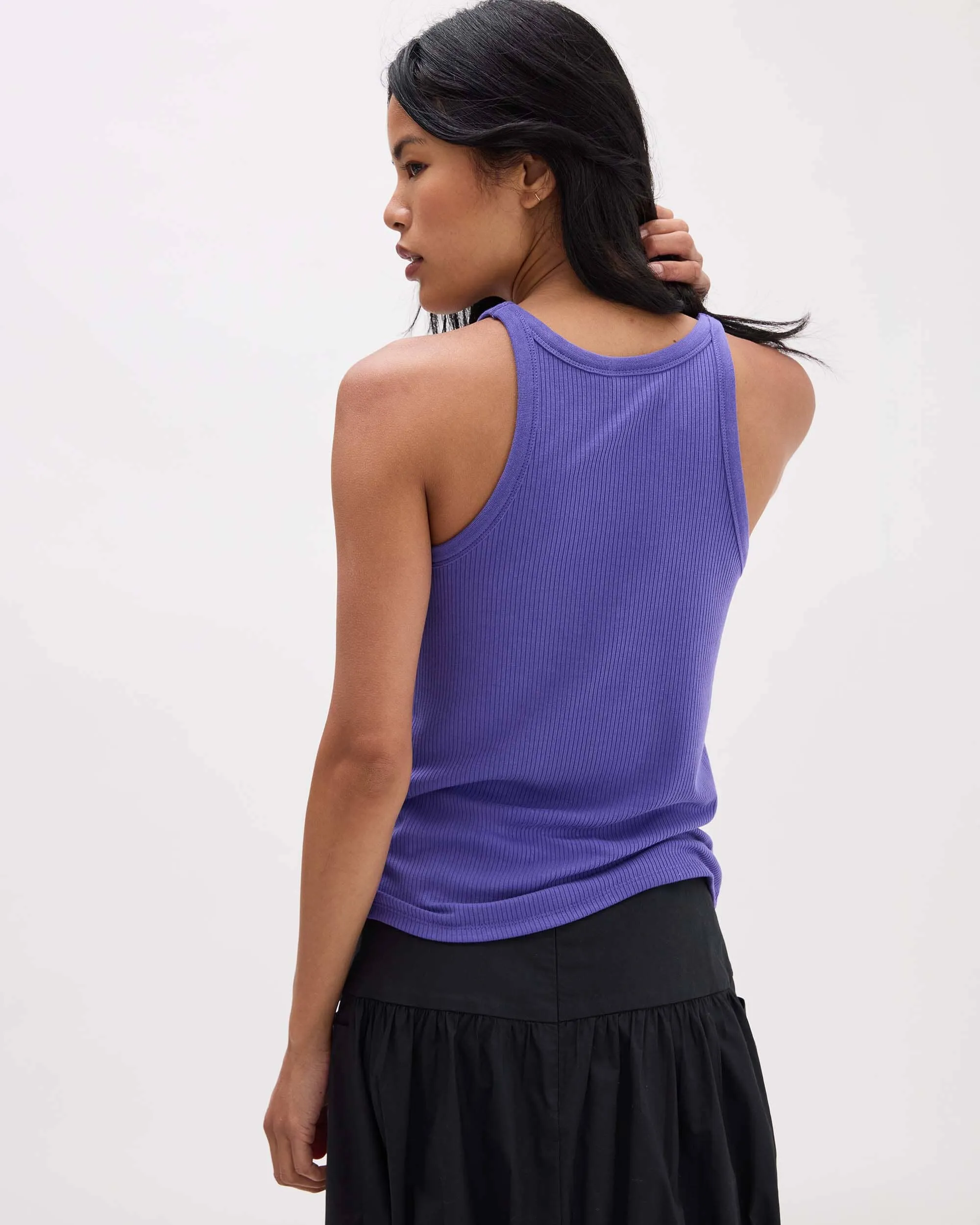Womens Vintage Rib Tank - Lyocell Rib Knit - Purple Pop sold by Andie product image thumbnail 3