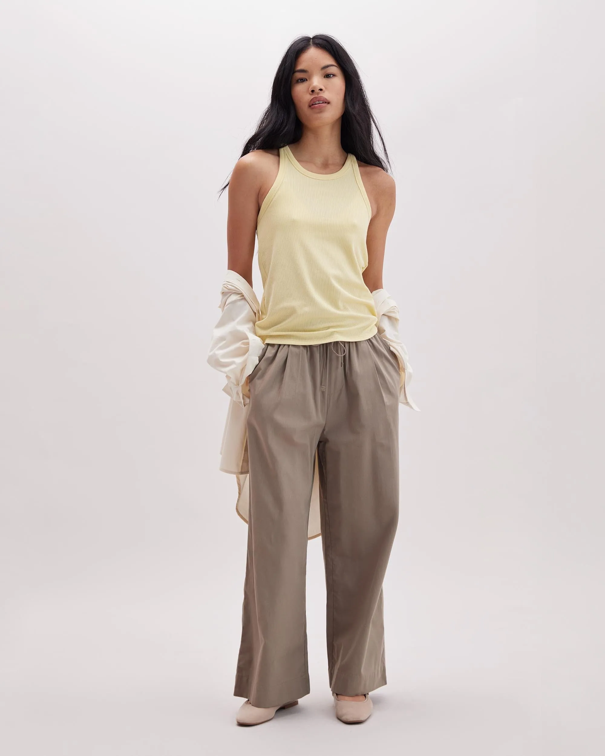 Womens Vintage Rib Tank - Lyocell Rib Knit - Butter sold by Andie product image thumbnail 2