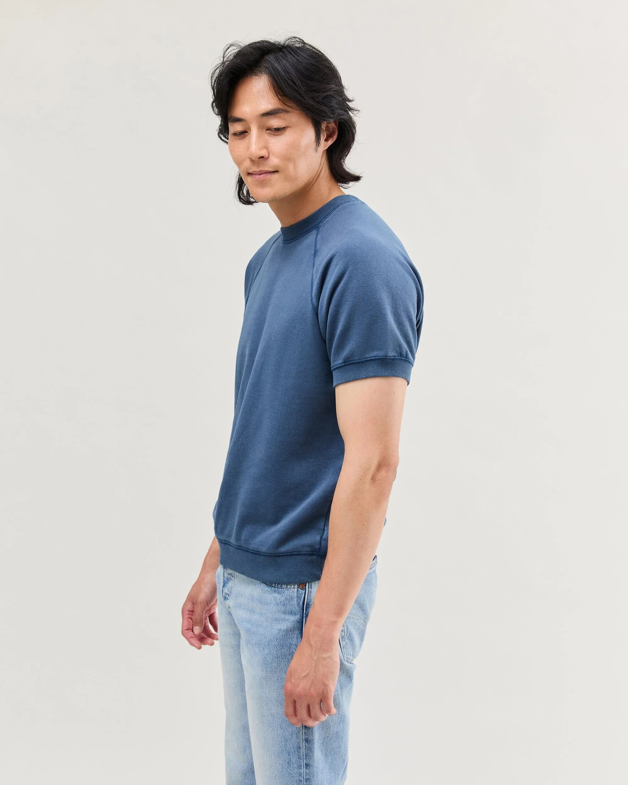 Mens Recycled Fleece Raglan Sweatshirt - Recycled Fleece - Mineral Moonlit Ocean sold by Andie product image thumbnail 3