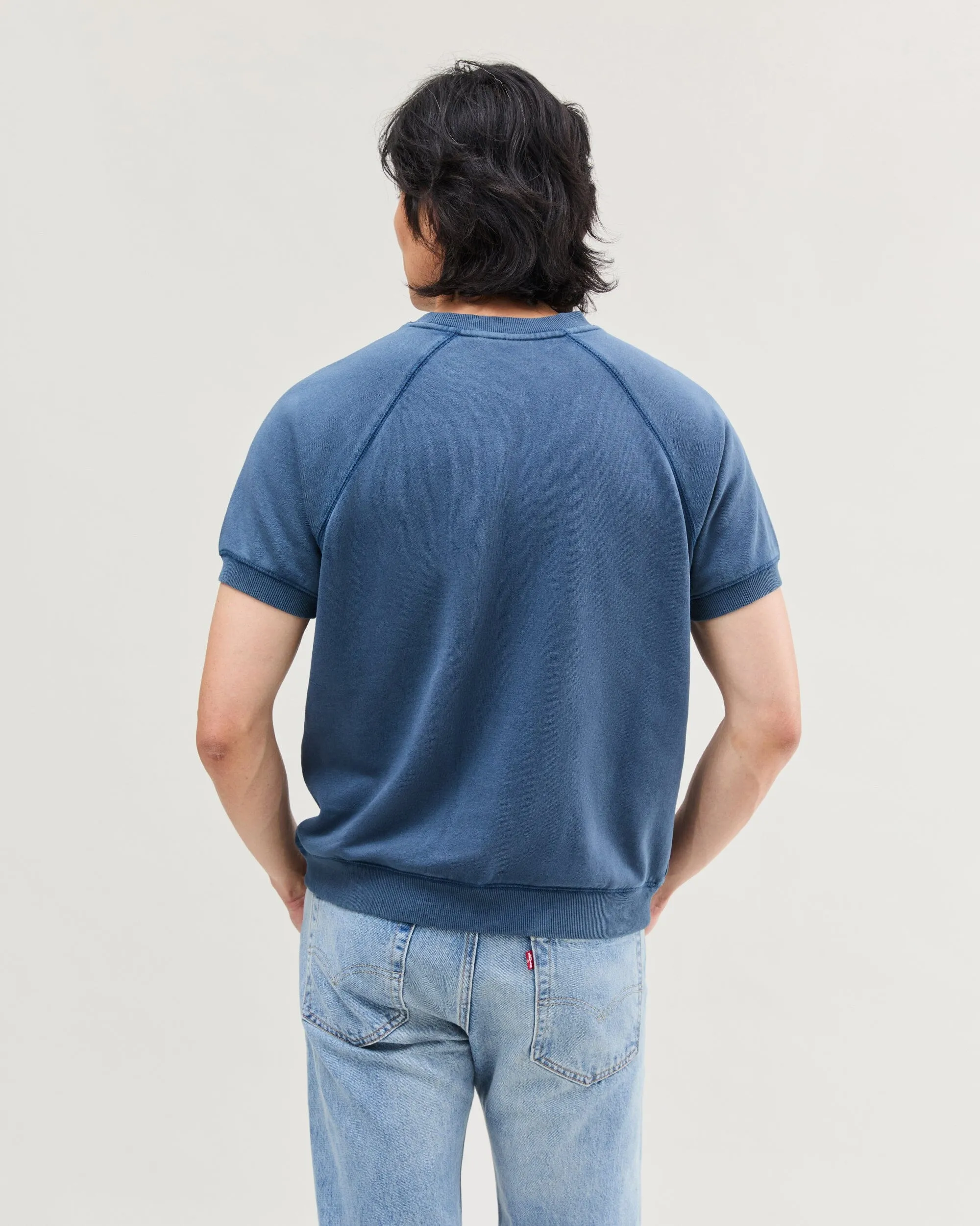 Mens Recycled Fleece Raglan Sweatshirt - Recycled Fleece - Mineral Moonlit Ocean sold by Andie product image thumbnail 4