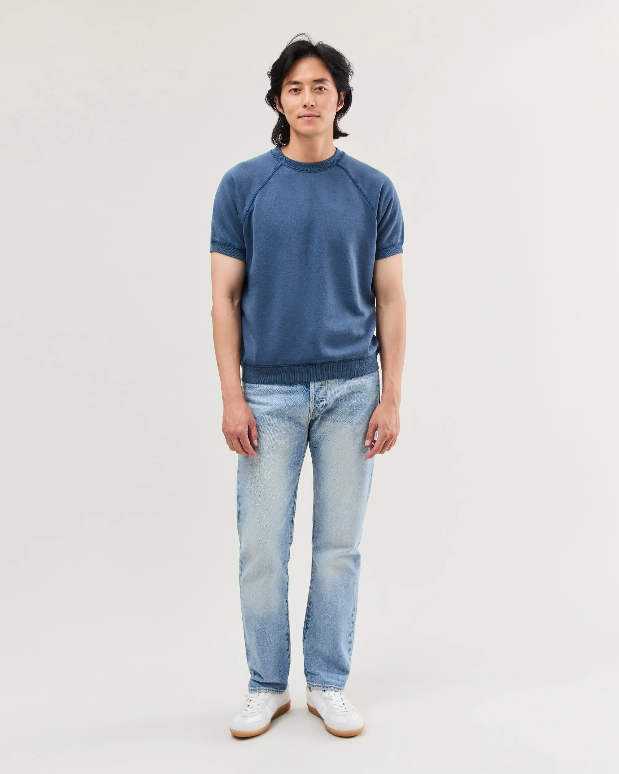 Mens Recycled Fleece Raglan Sweatshirt - Recycled Fleece - Mineral Moonlit Ocean sold by Andie product image thumbnail 2