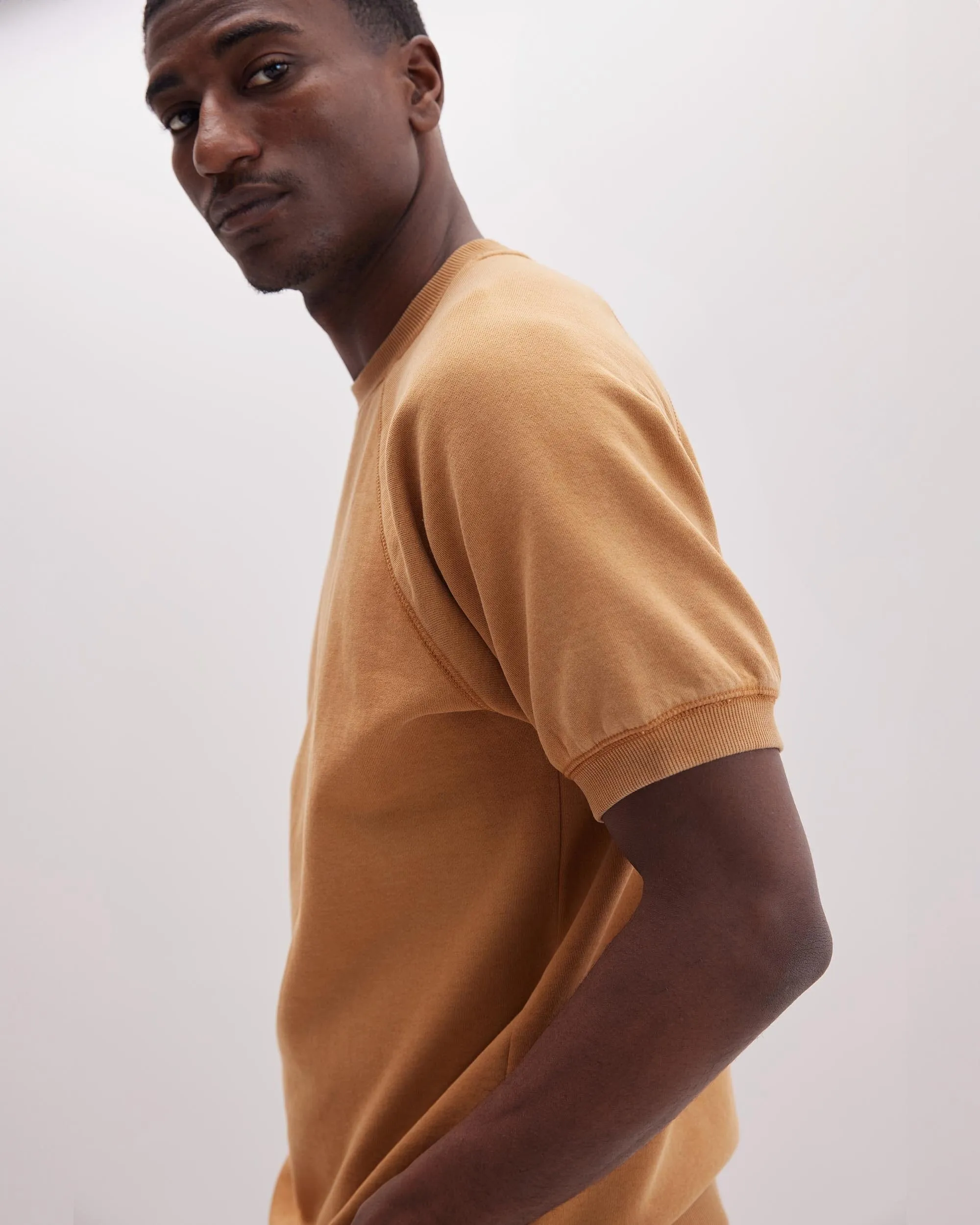 Mens Recycled Fleece Raglan Sweatshirt - Recycled Fleece - Mineral Gold Spice sold by Andie product image thumbnail 2