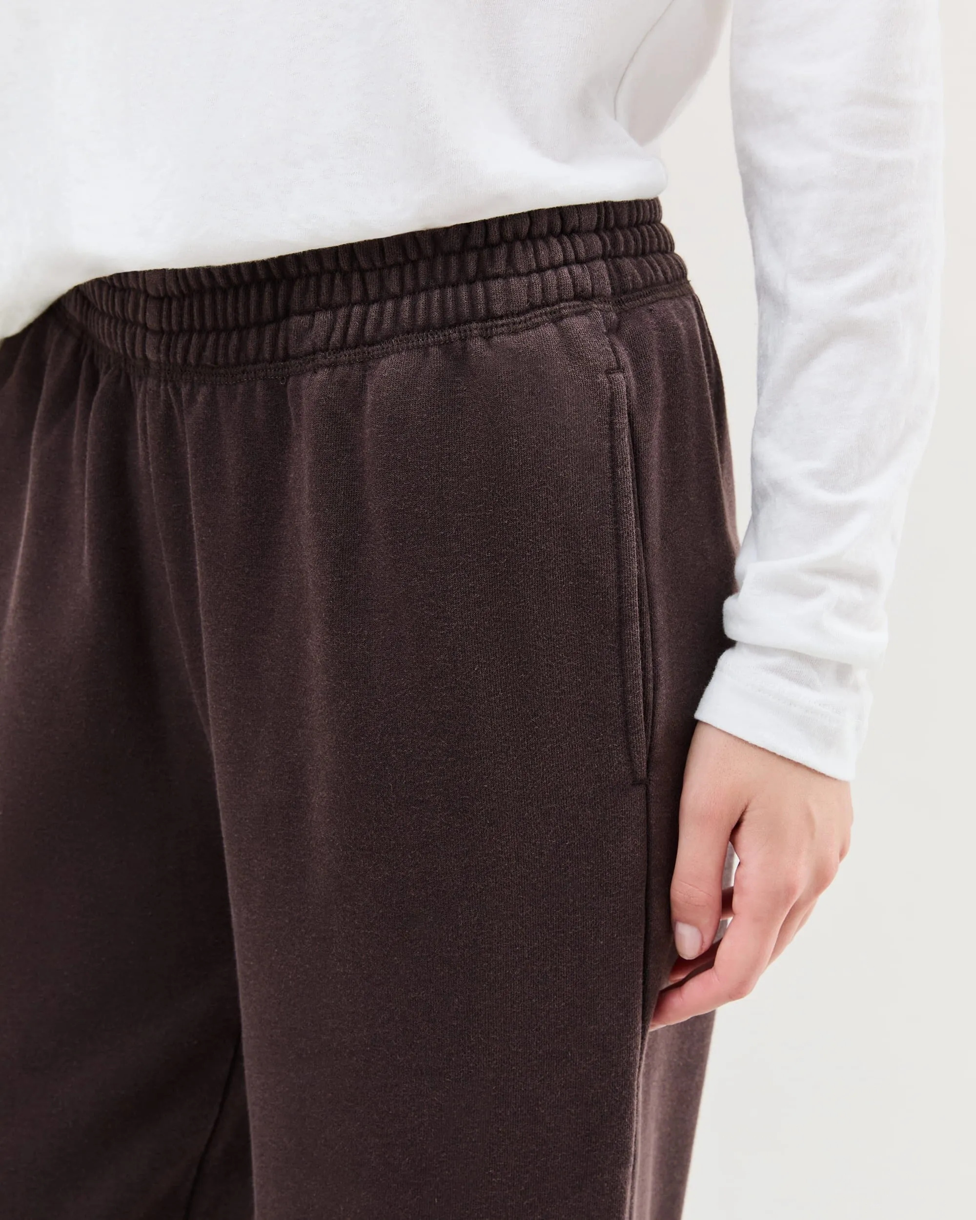 Womens Recycled Fleece Wide Leg Pant - Recycled Fleece - Mineral Ganache sold by Andie product image thumbnail 5