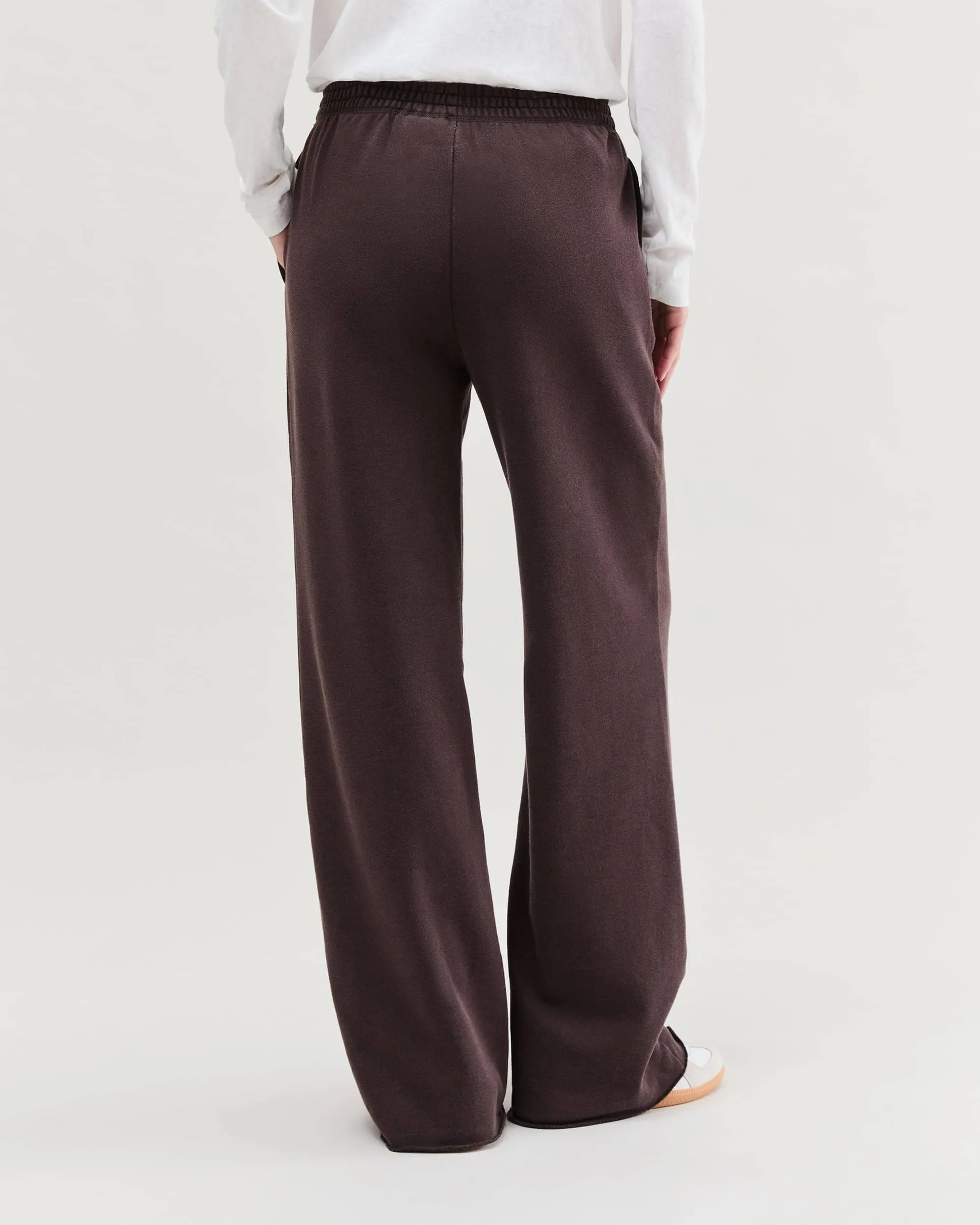 Womens Recycled Fleece Wide Leg Pant - Recycled Fleece - Mineral Ganache sold by Andie product image thumbnail 4
