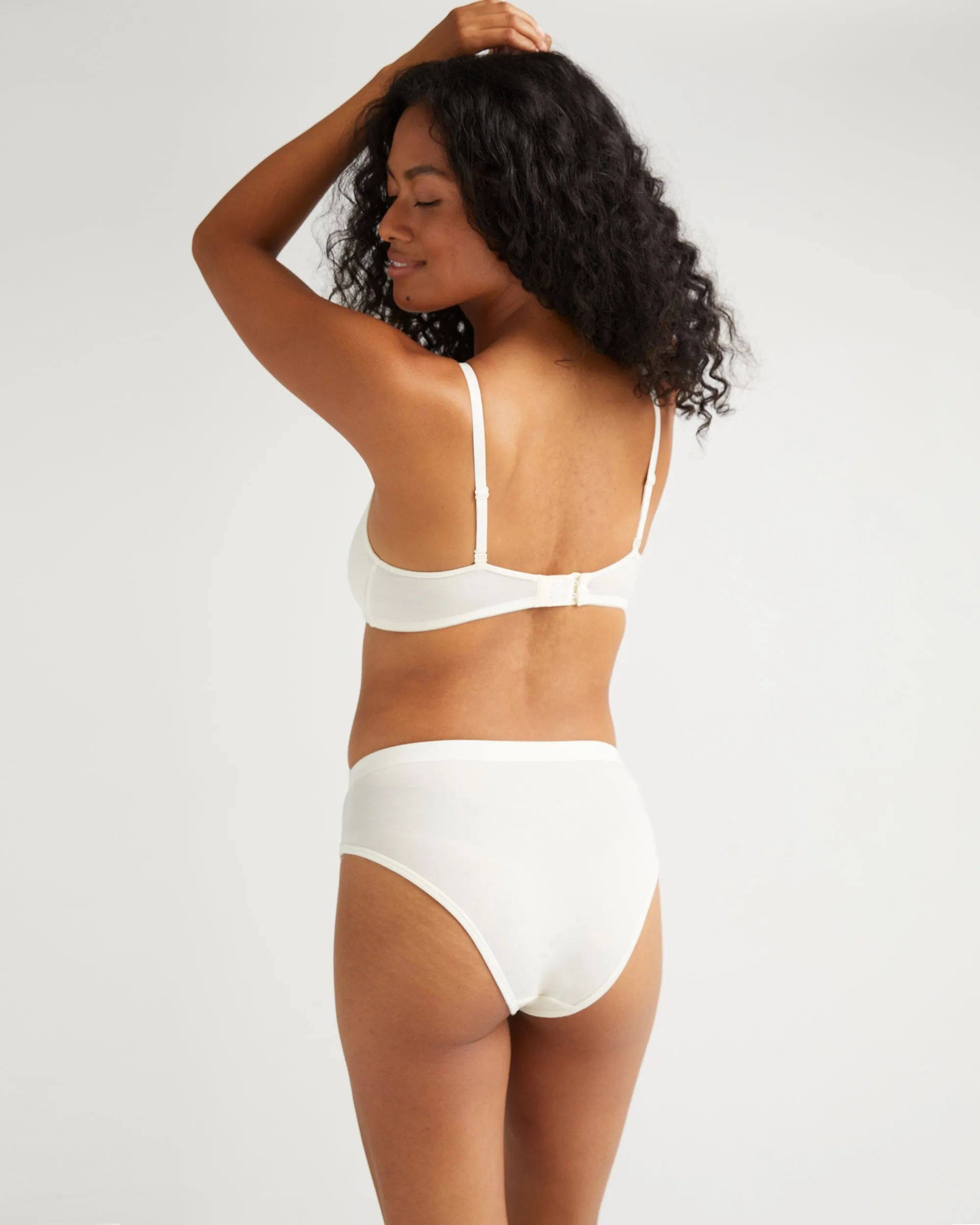 Womens Stretch Lyocell High Waist Brief - Tencel Lyocell Jersey - Bone sold by Andie product image thumbnail 4