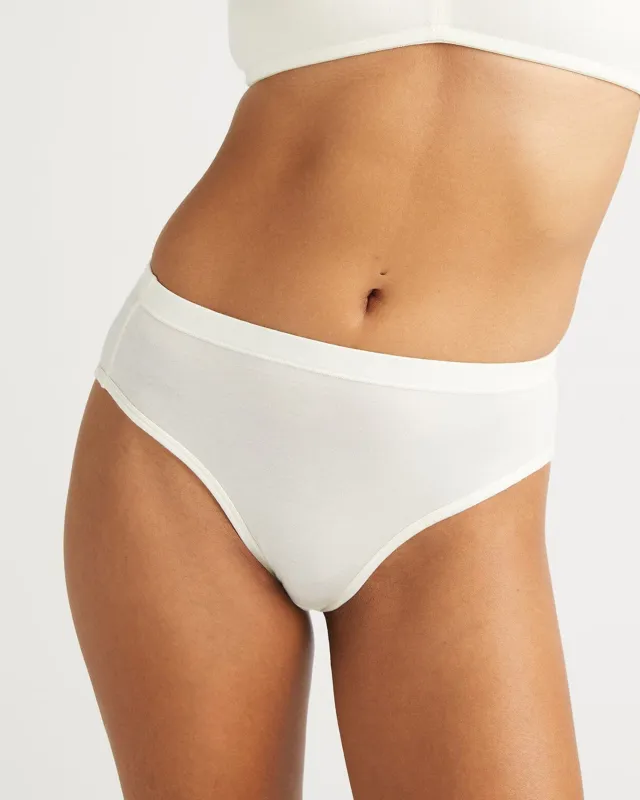 Womens Stretch Lyocell High Waist Brief - Tencel Lyocell Jersey - Bone sold by Andie