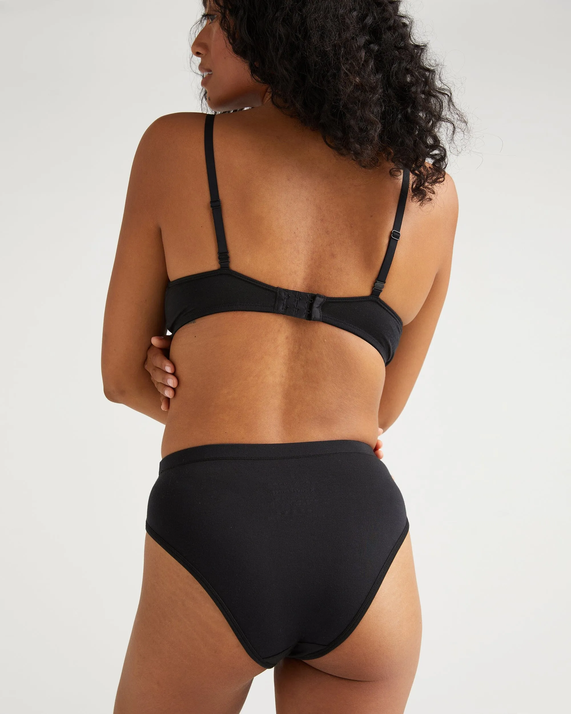 Womens Stretch Lyocell High Waist Brief - Tencel Lyocell Jersey - Black sold by Andie product image thumbnail 3