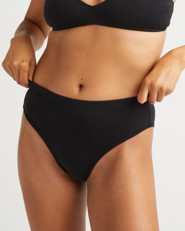 Womens Stretch Lyocell High Waist Brief - Tencel Lyocell Jersey - Black sold by Andie