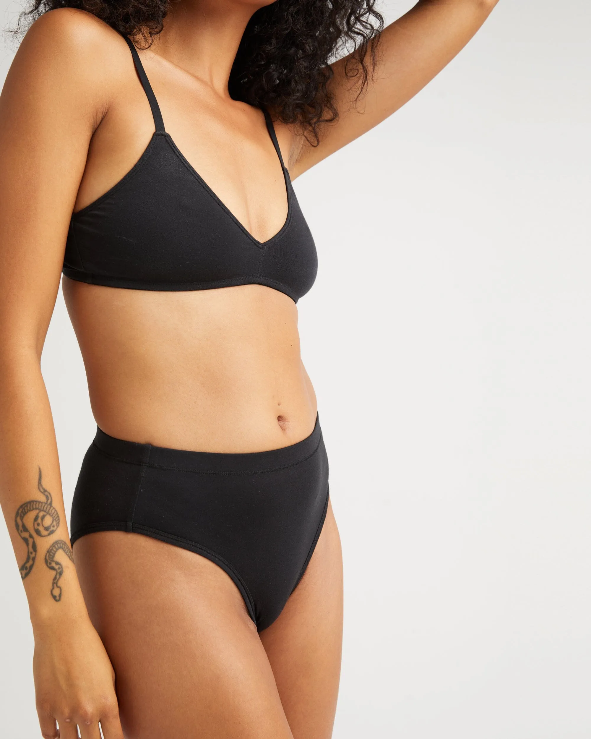 Womens Stretch Lyocell High Waist Brief - Tencel Lyocell Jersey - Black sold by Andie product image thumbnail 2