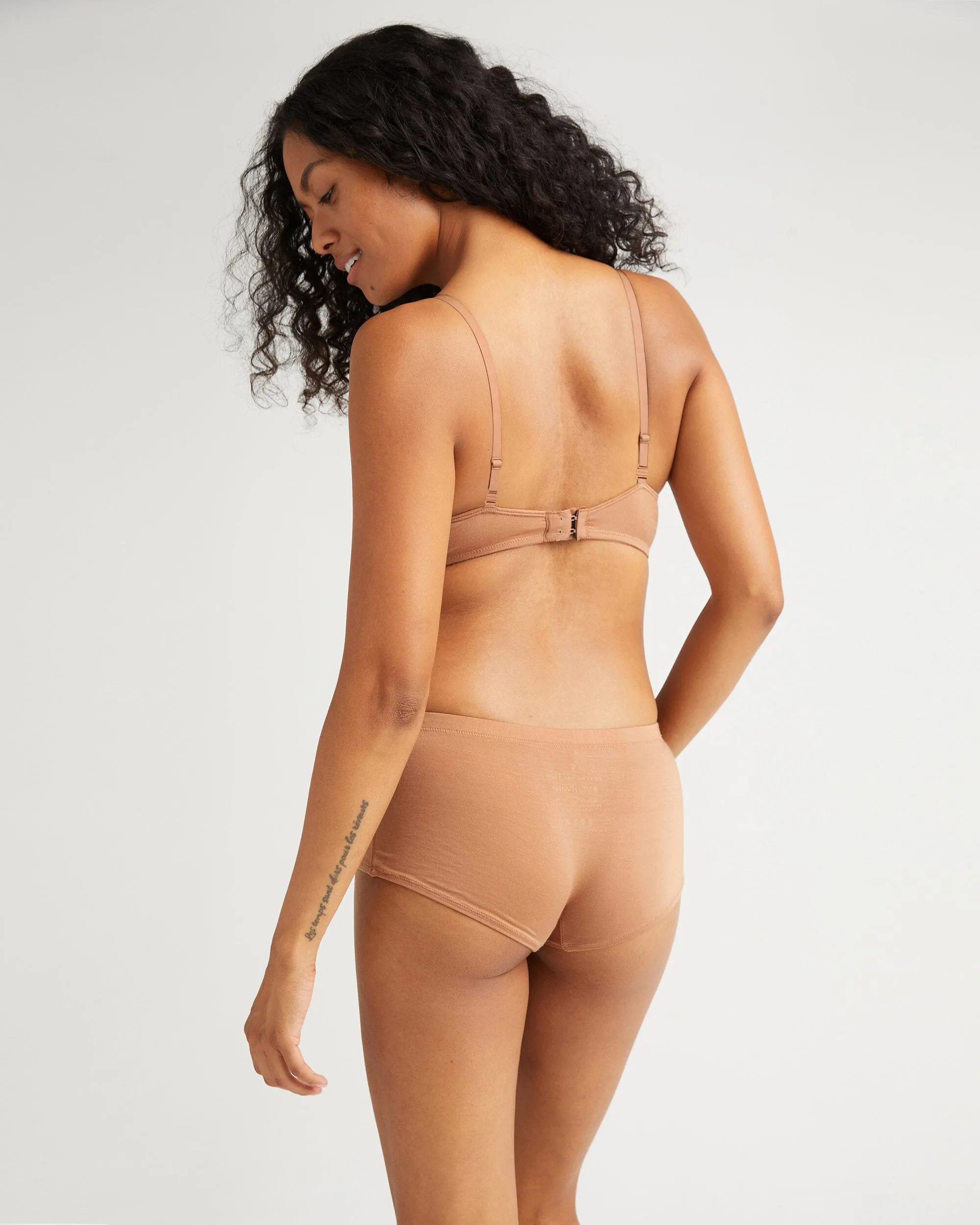 Womens Stretch Lyocell Boyshort - Tencel Lyocell Jersey - Mocha Mousse sold by Andie product image thumbnail 5