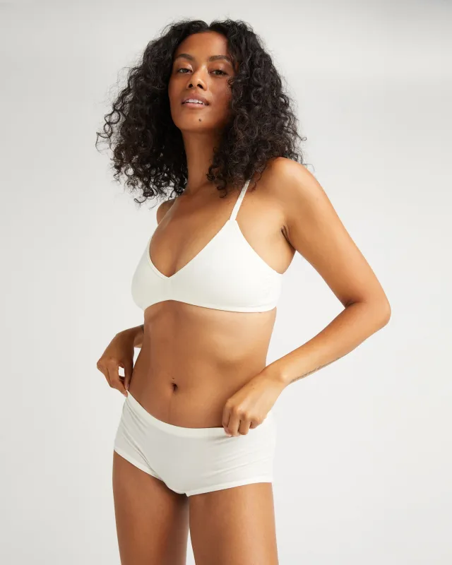 Womens Stretch Lyocell  Boyshort - Tencel Lyocell Jersey - Bone sold by Andie