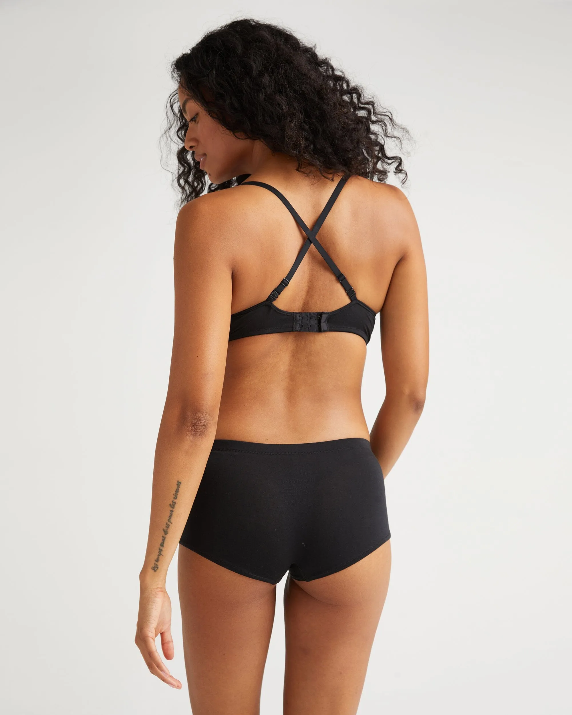 Womens Stretch Lyocell Boyshort - Tencel Lyocell Jersey - Black sold by Andie product image thumbnail 4