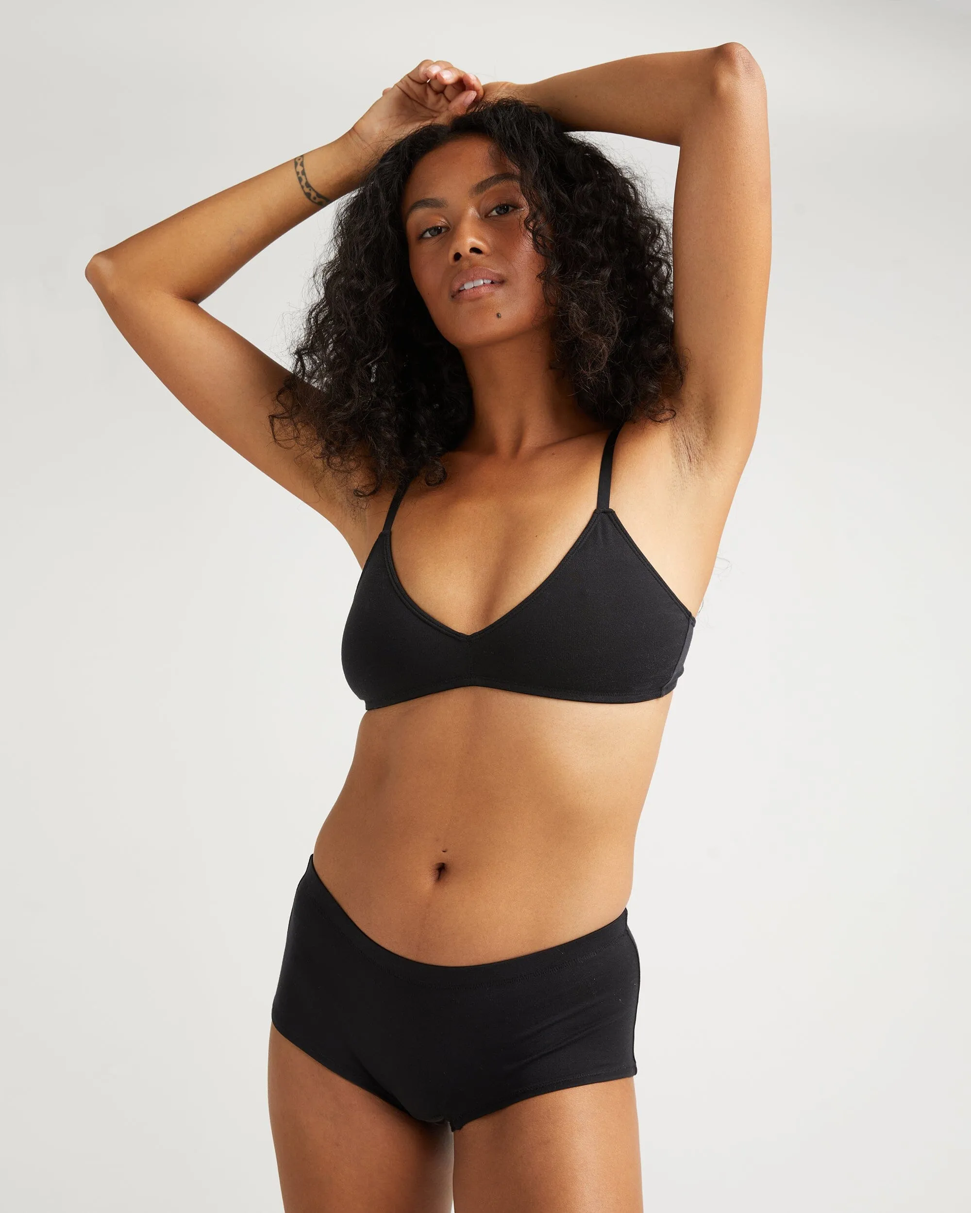 Womens Stretch Lyocell Boyshort - Tencel Lyocell Jersey - Black sold by Andie