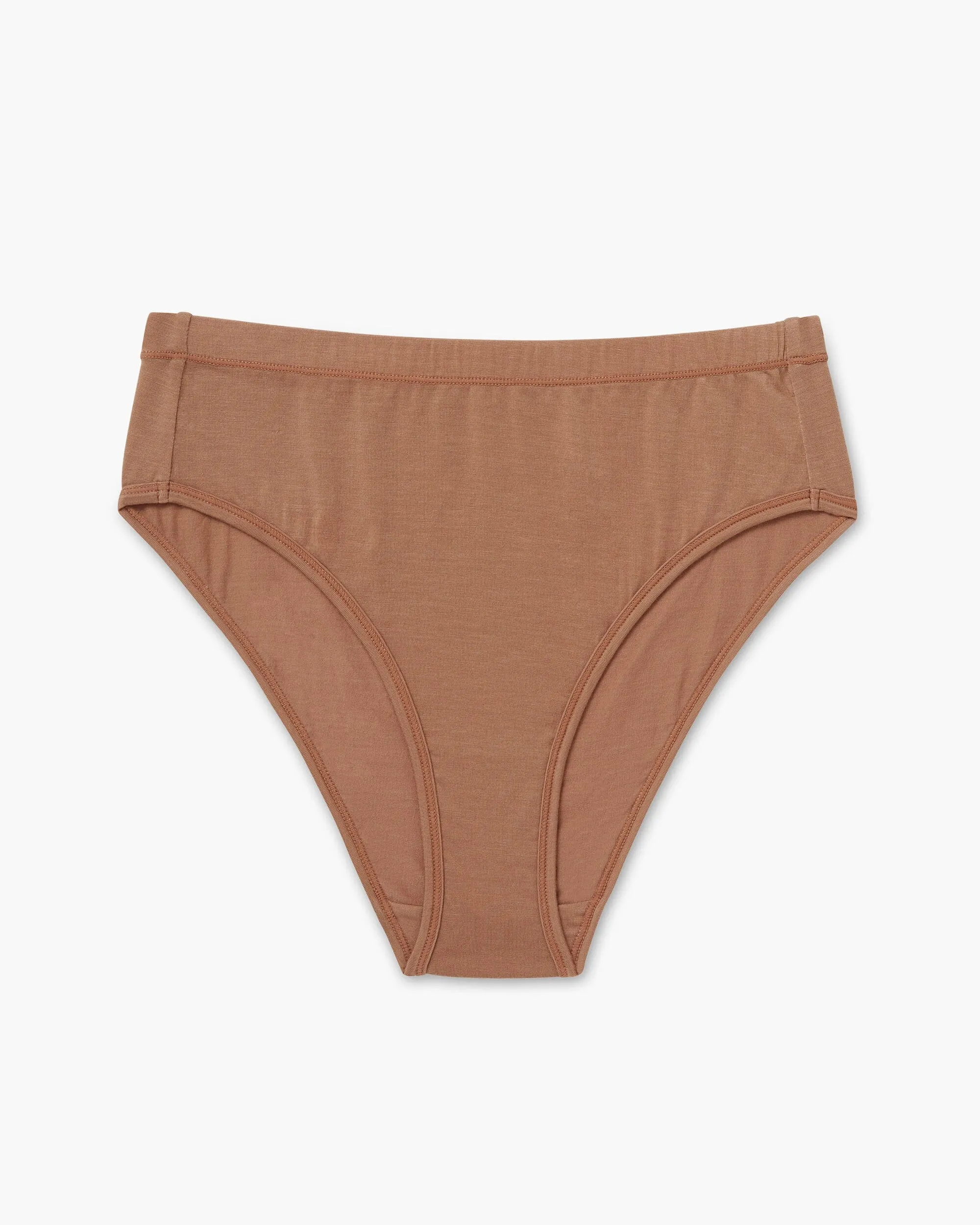 Womens Stretch Lyocell High Waist Brief - Tencel Lyocell Jersey - Mocha Mousse sold by Andie product image thumbnail 5